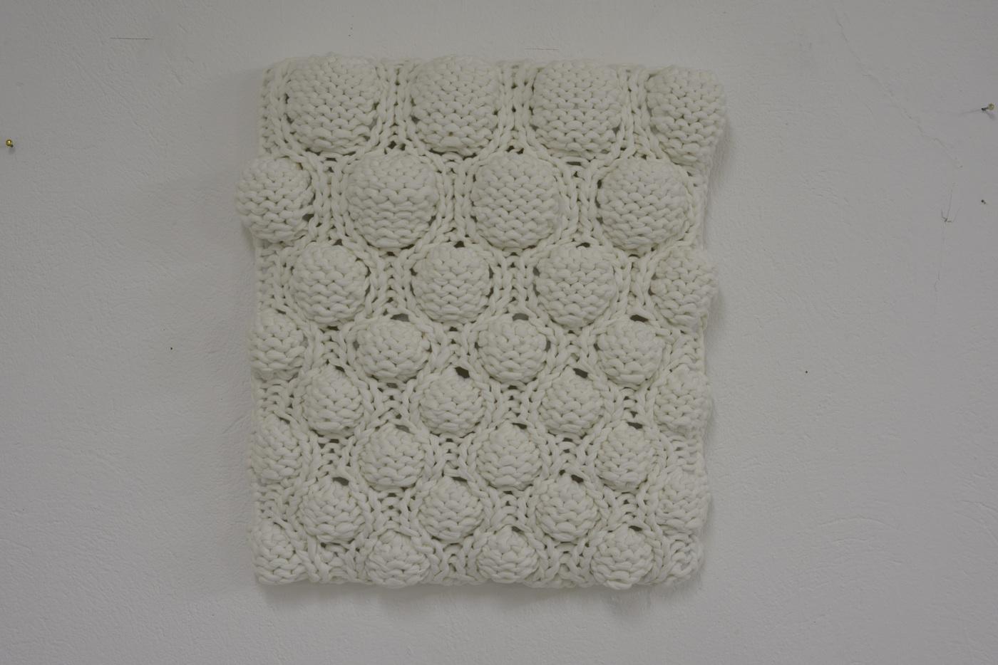 Bubblehead, 35cm b x 40cm h, handknitted cotton
