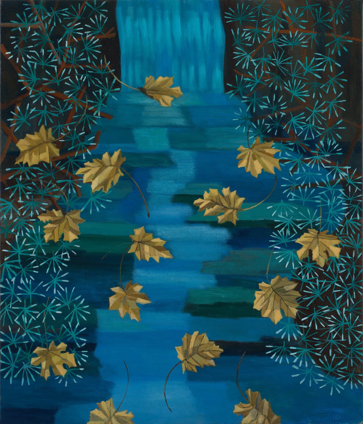 Gail Spaien, 'November, Robinson Woods', 2025, Acrylic on linen, 19 x 22 in.