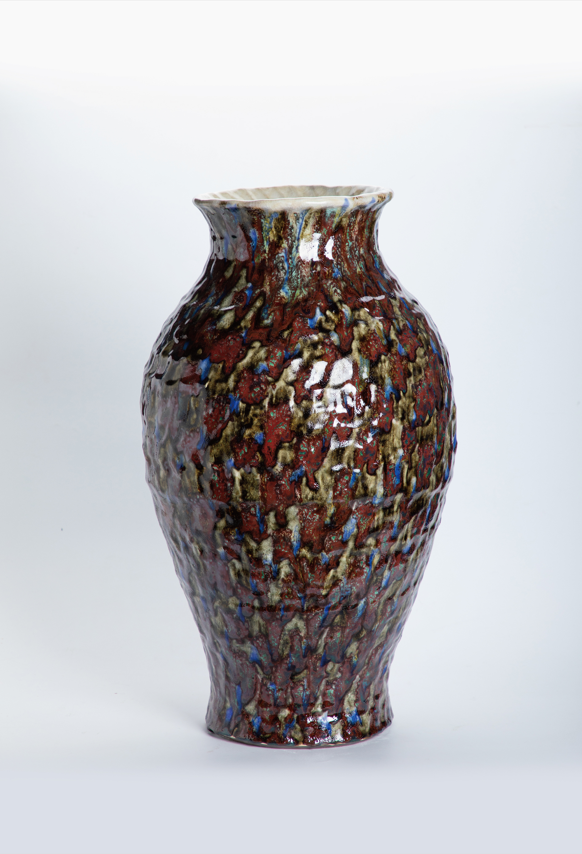 ︎Tri Color Vase - with blue