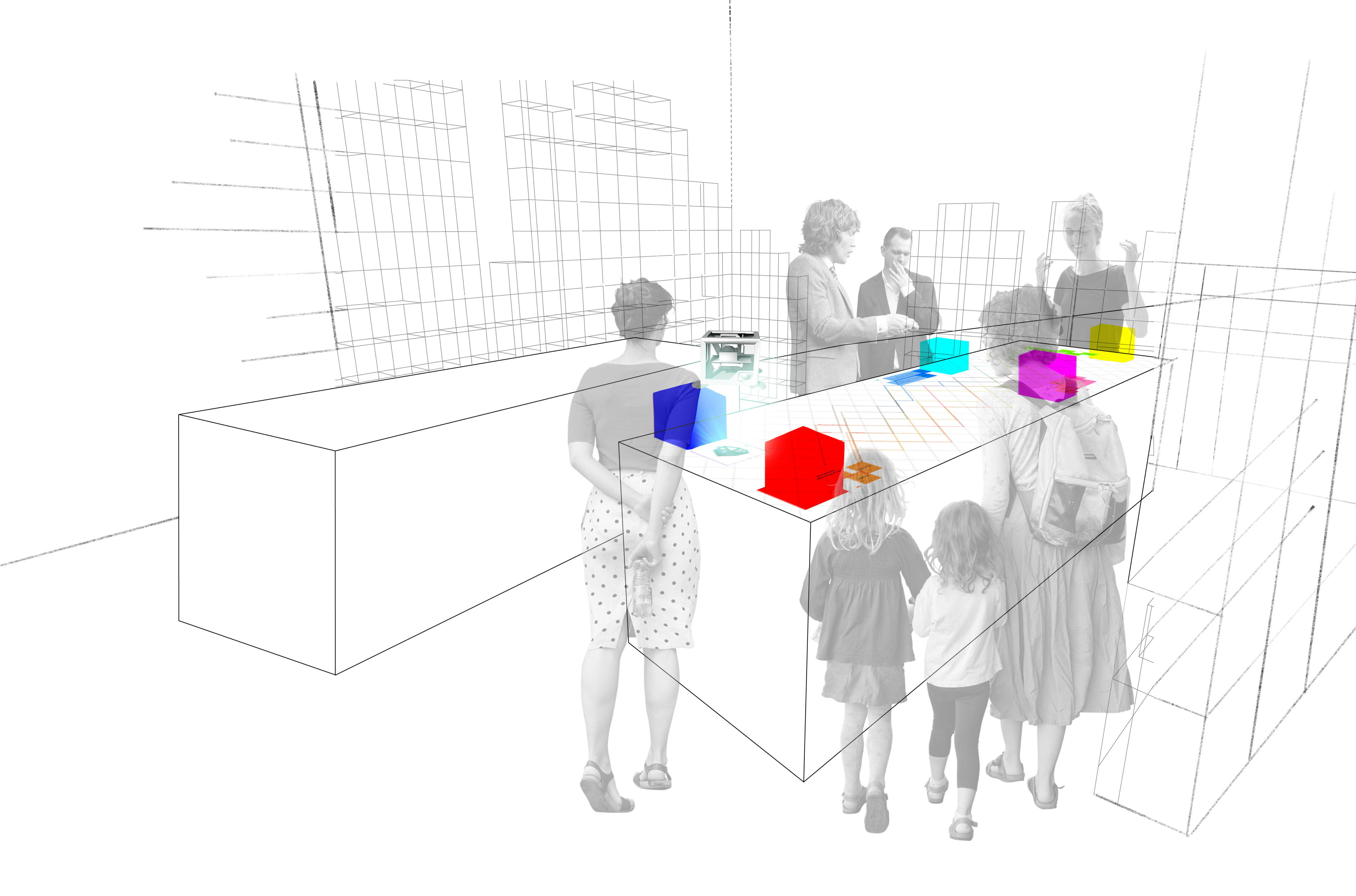 People interacting with the table top