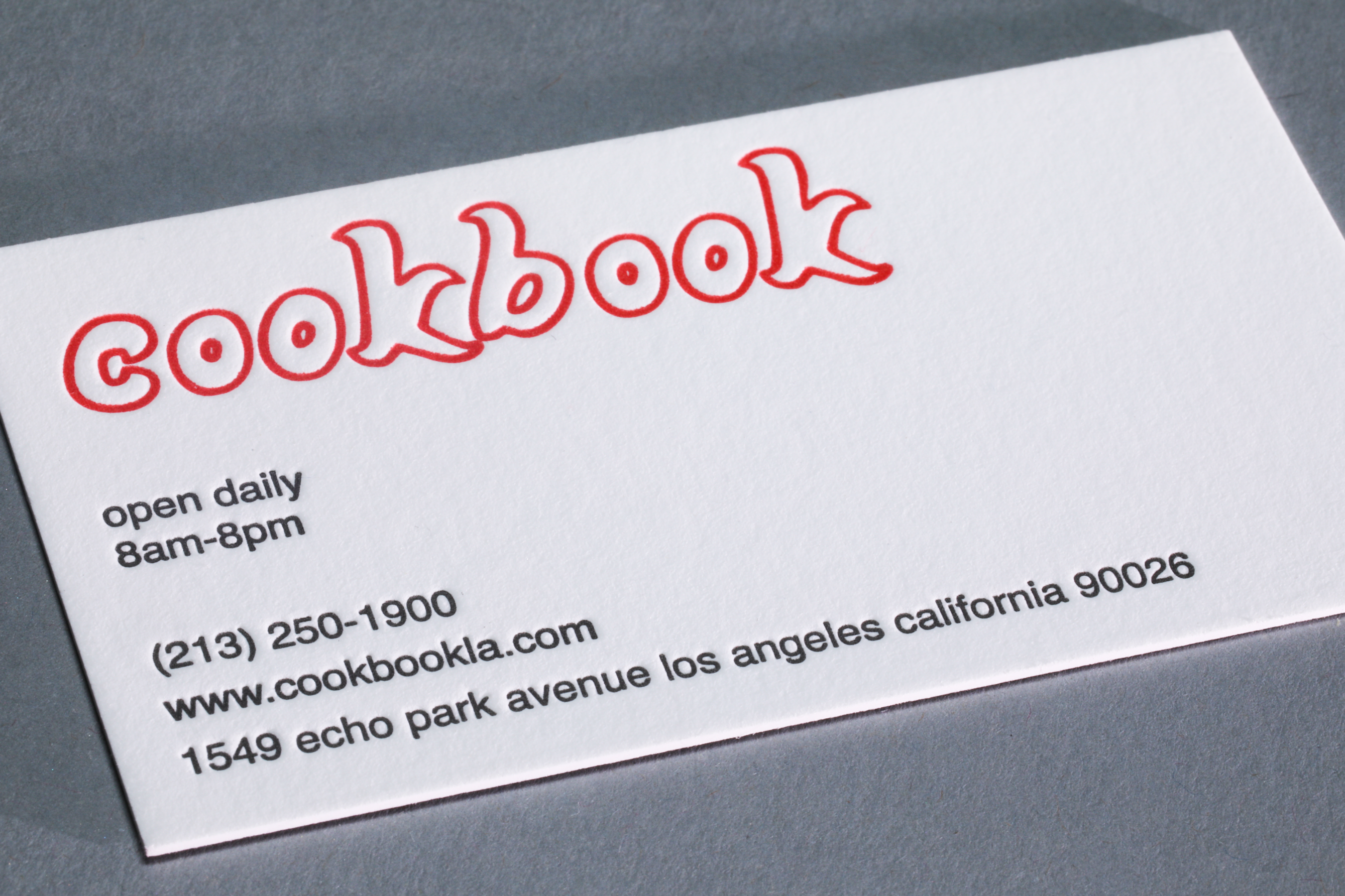 LETTERPRESSCookbook business card