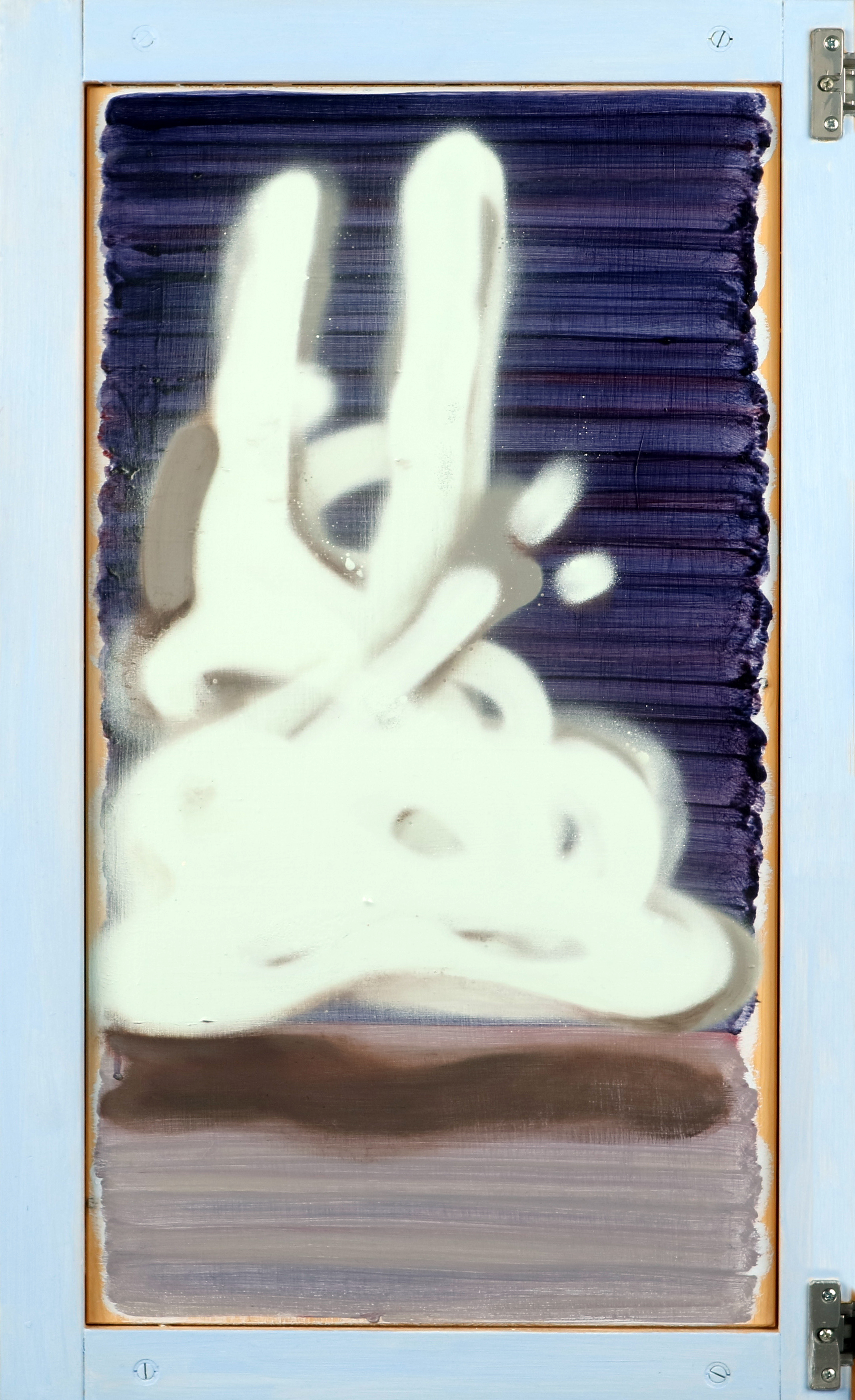 , 2020, oil and acrylic color on on the abandoned wooden board, 80cm x 48.7cm