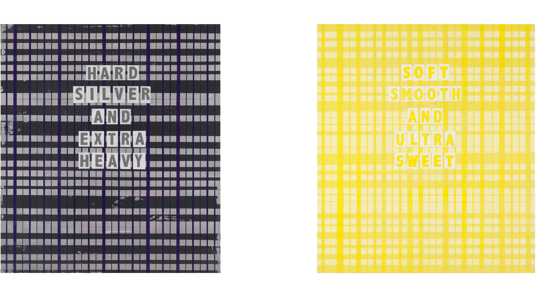 "Hard Silver..." - "Soft smooth...", 2008, Gloss paint on wood, 80x70 cm