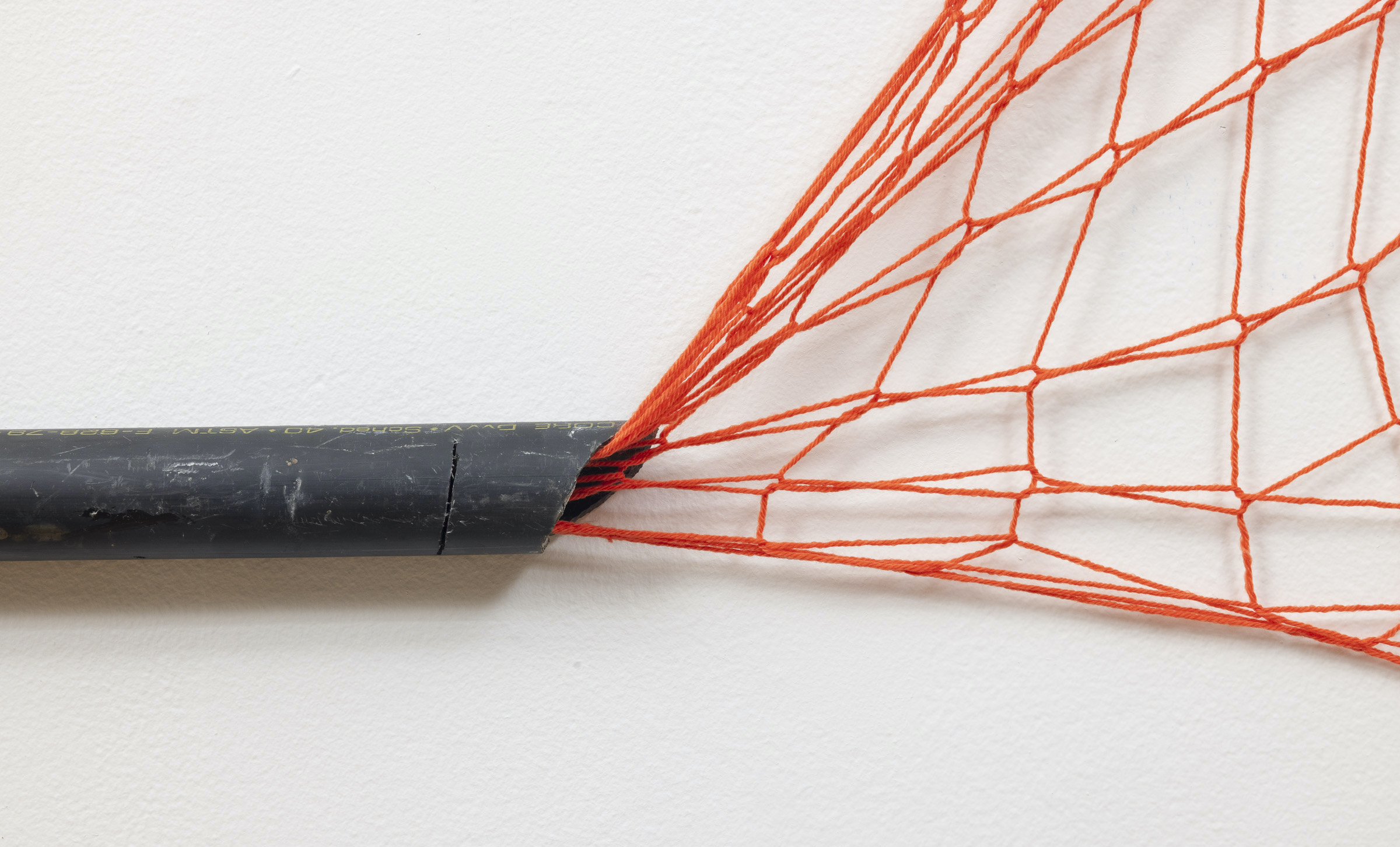 Flume | Found PVC pipe, cotton yarn | 51 &frac14; x 49 &frac12; x 2 &frac14; in | 2024