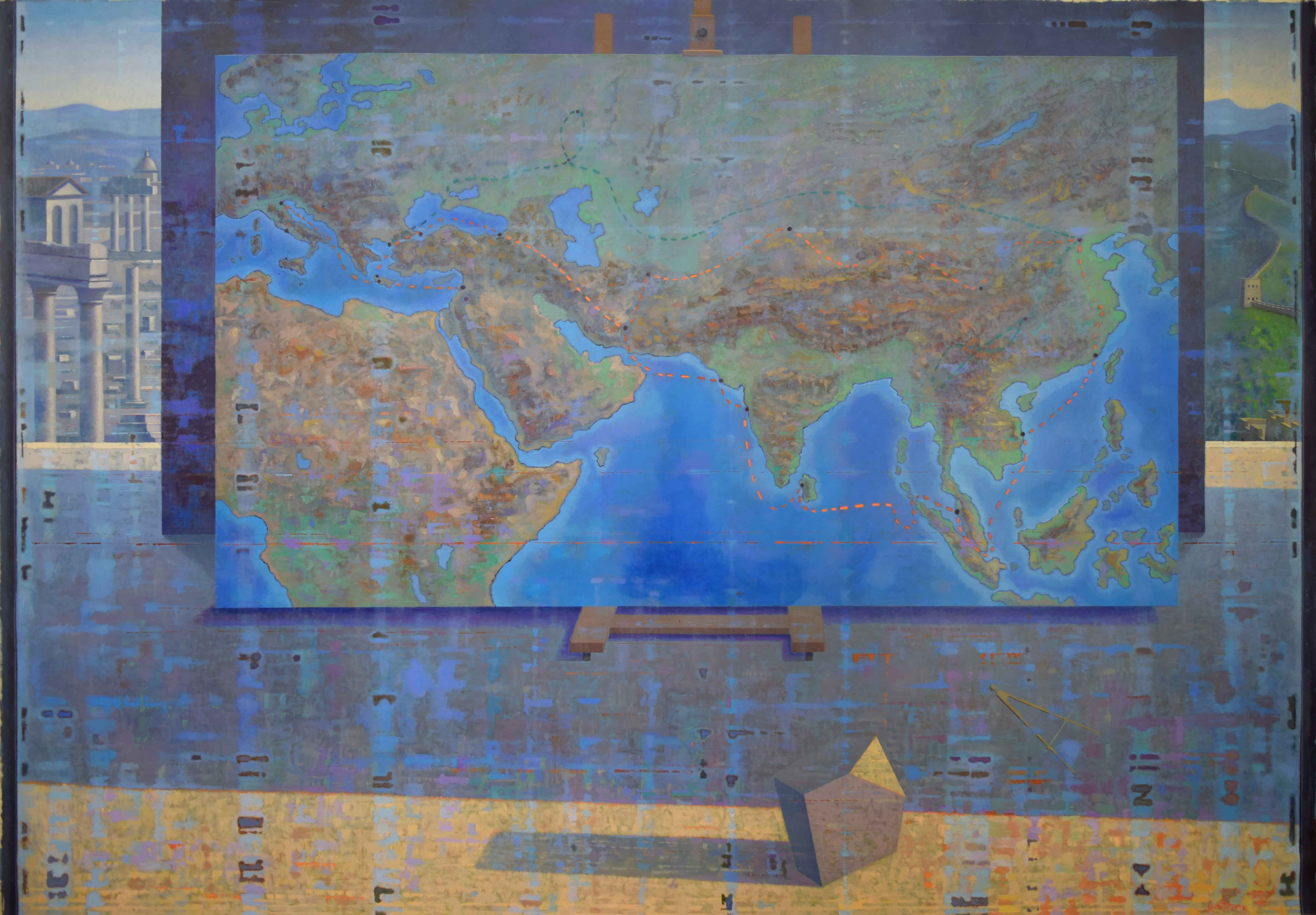 La via della seta, 2019, olio su tela, cm 250x360