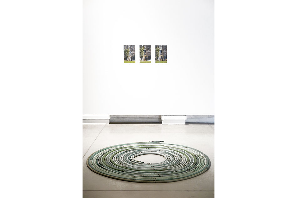 Pablo RiveraMecánica de fluidos, 1999-2017Hose, used and patched3 digital printsHose: 60 mtsPrints: 26 x 40 cms c/u