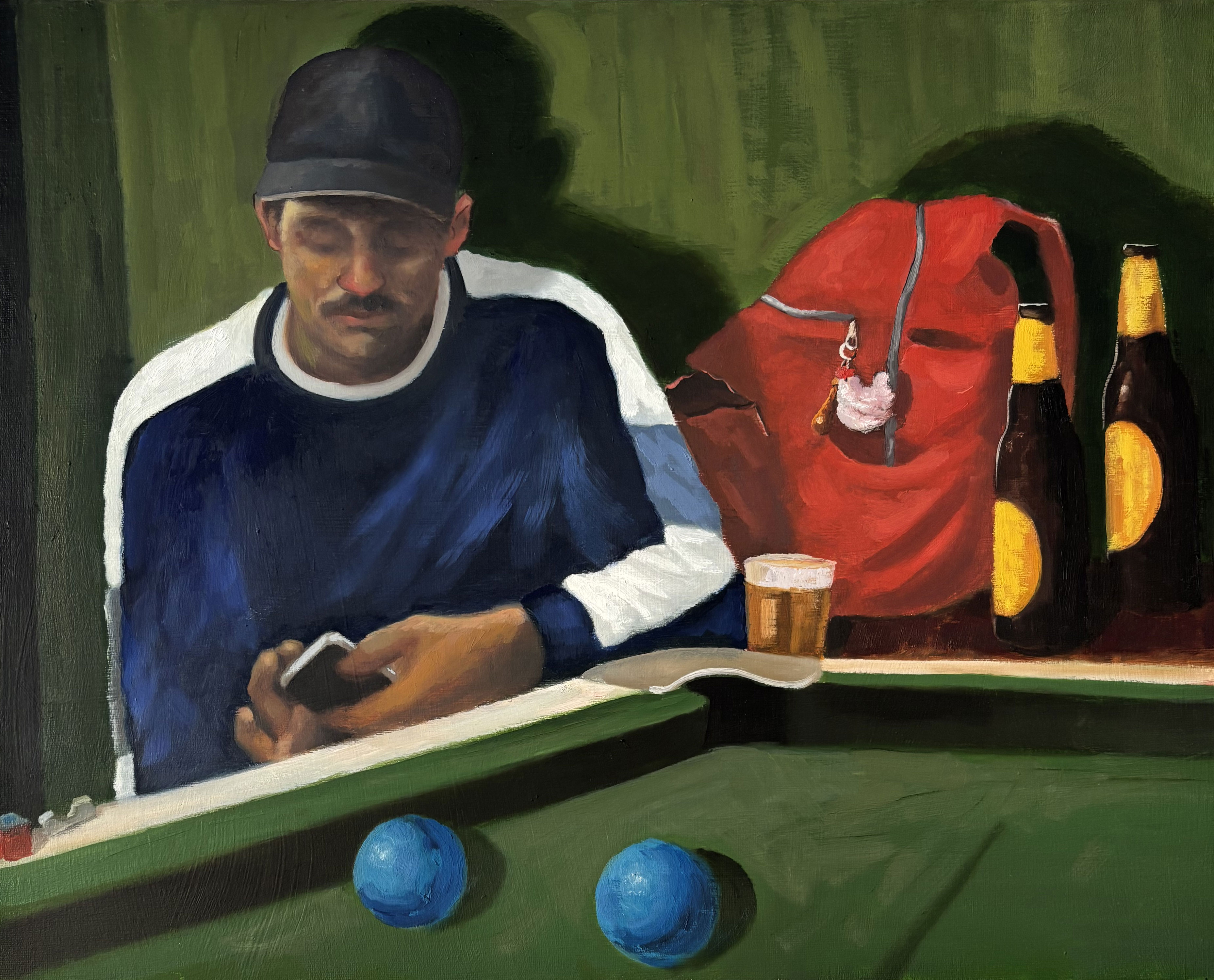 O homem no canto do bar, 2024. Óleo sobre tela, 40 x 50 cm.