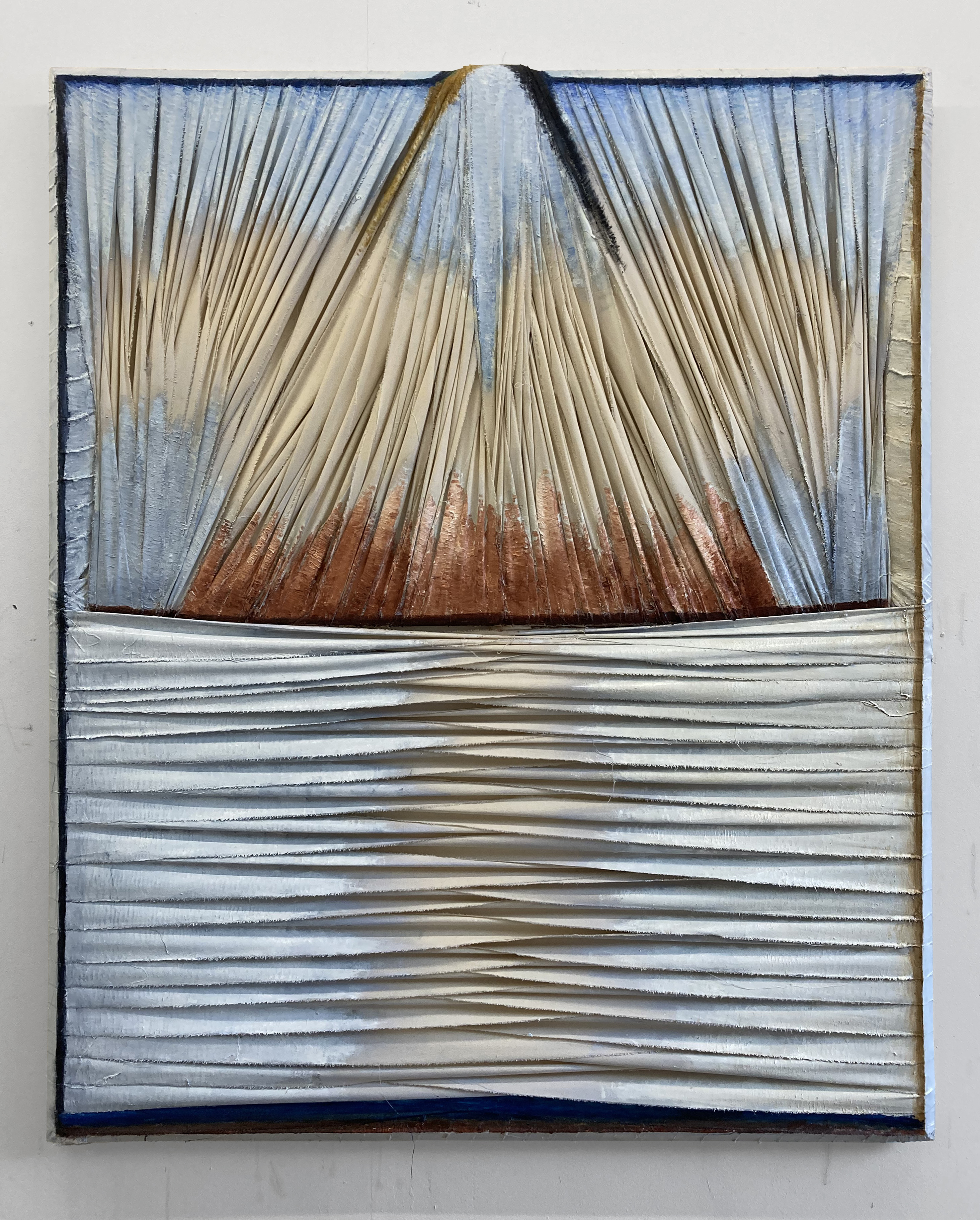 The Base of Potential Determines the Peak of the Unknown” oil on canvas, 140x115cm, 2021.