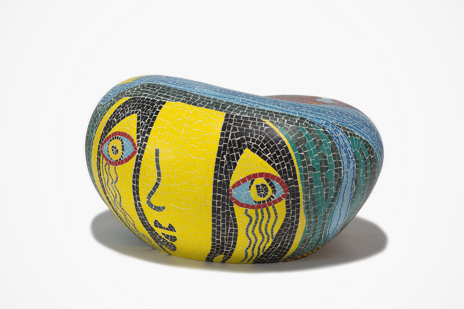 “Groomers,” 2019, fiberglass, stone, grout, 18" x 30" x 26” 