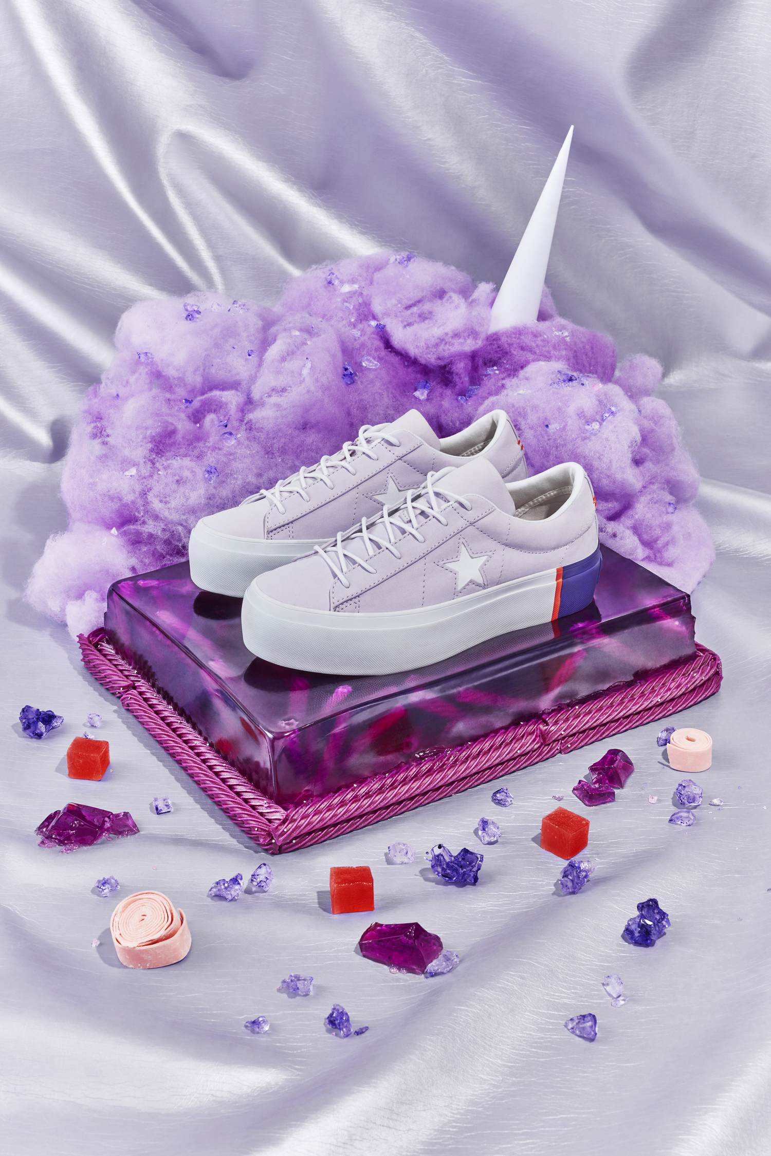 Converse one star platform purple hot sale