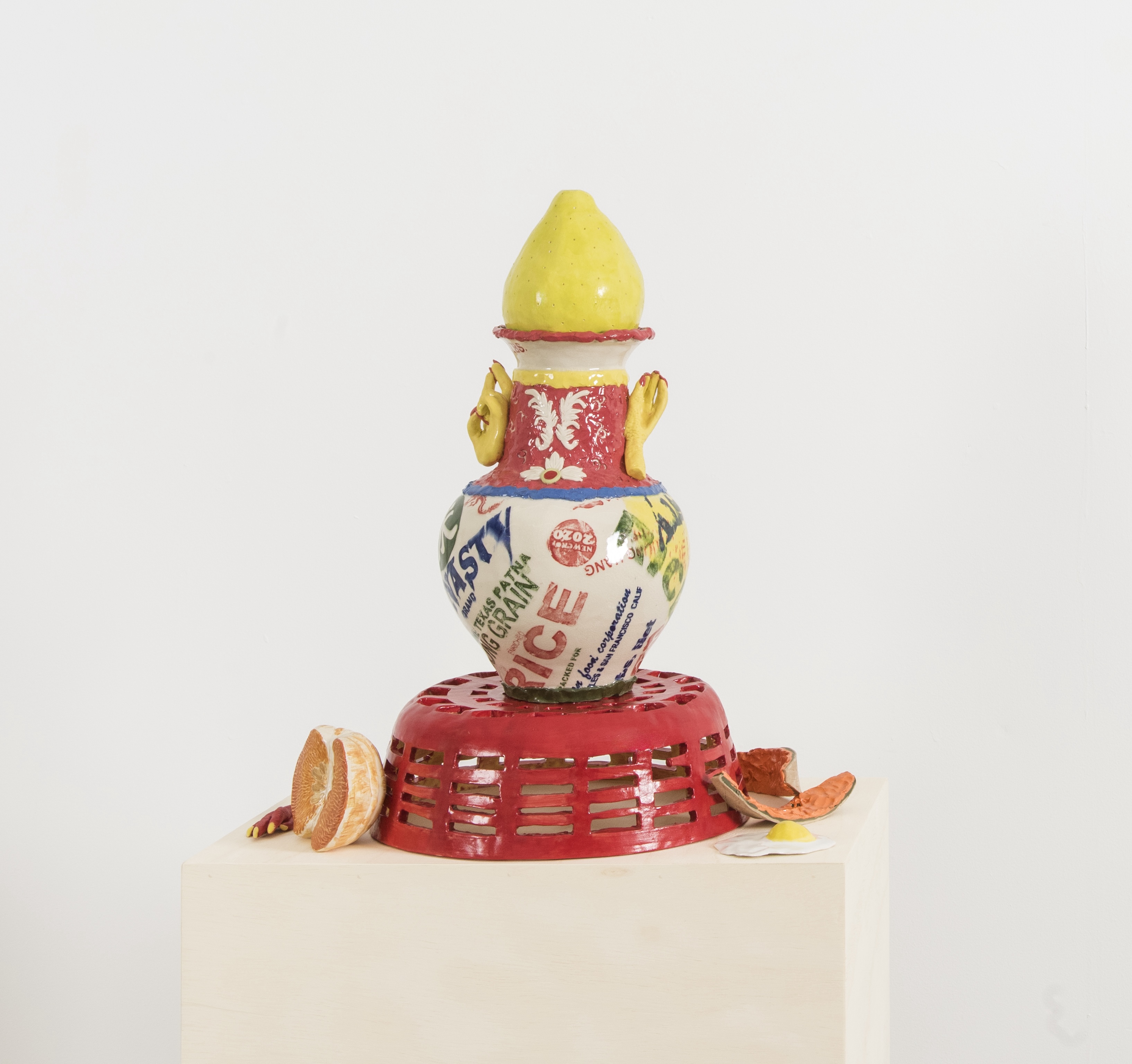 Komie Kim Le, Longevity Pot (Rice Pot), 2023, ceramic, 23 x 14 x 14 inches