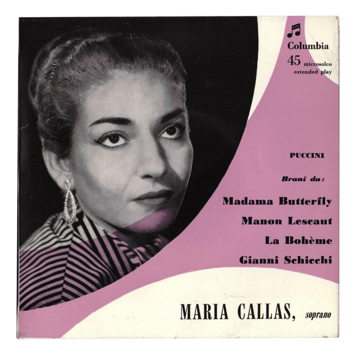 Columbia (Italy) SEBQ 159 Giacomo Puccini - Various London Philharmonic Orchestra - Tullio Serafin Maria Callas Design: Luigi Veronesi (credited)