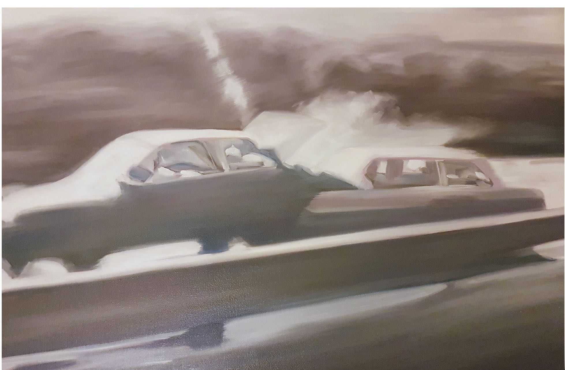 Crash 201960 x 40cm, Öl auf Leinwand