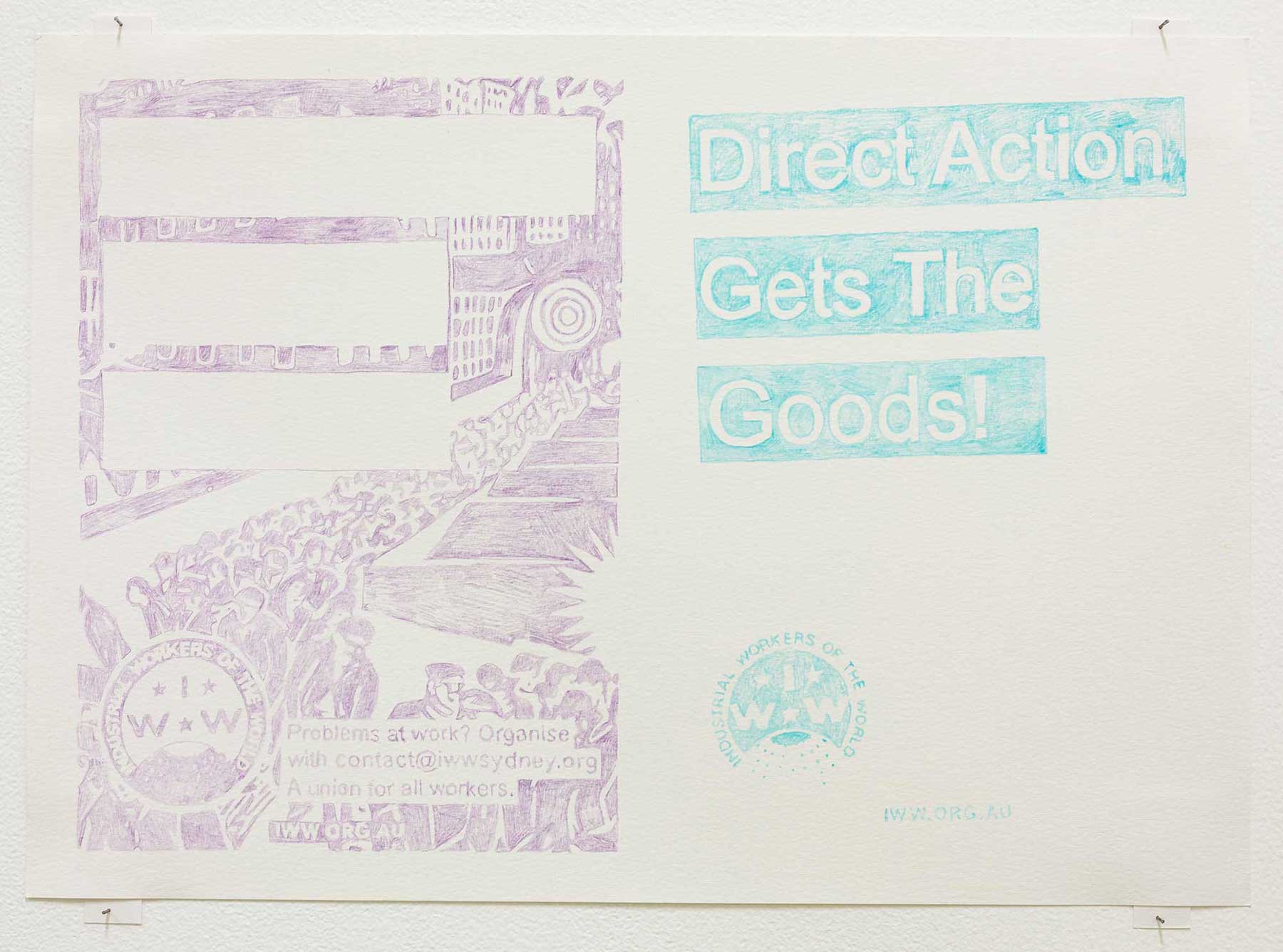 Stuck (1), 2020, coloured pencil on paper, 297 x 420mm