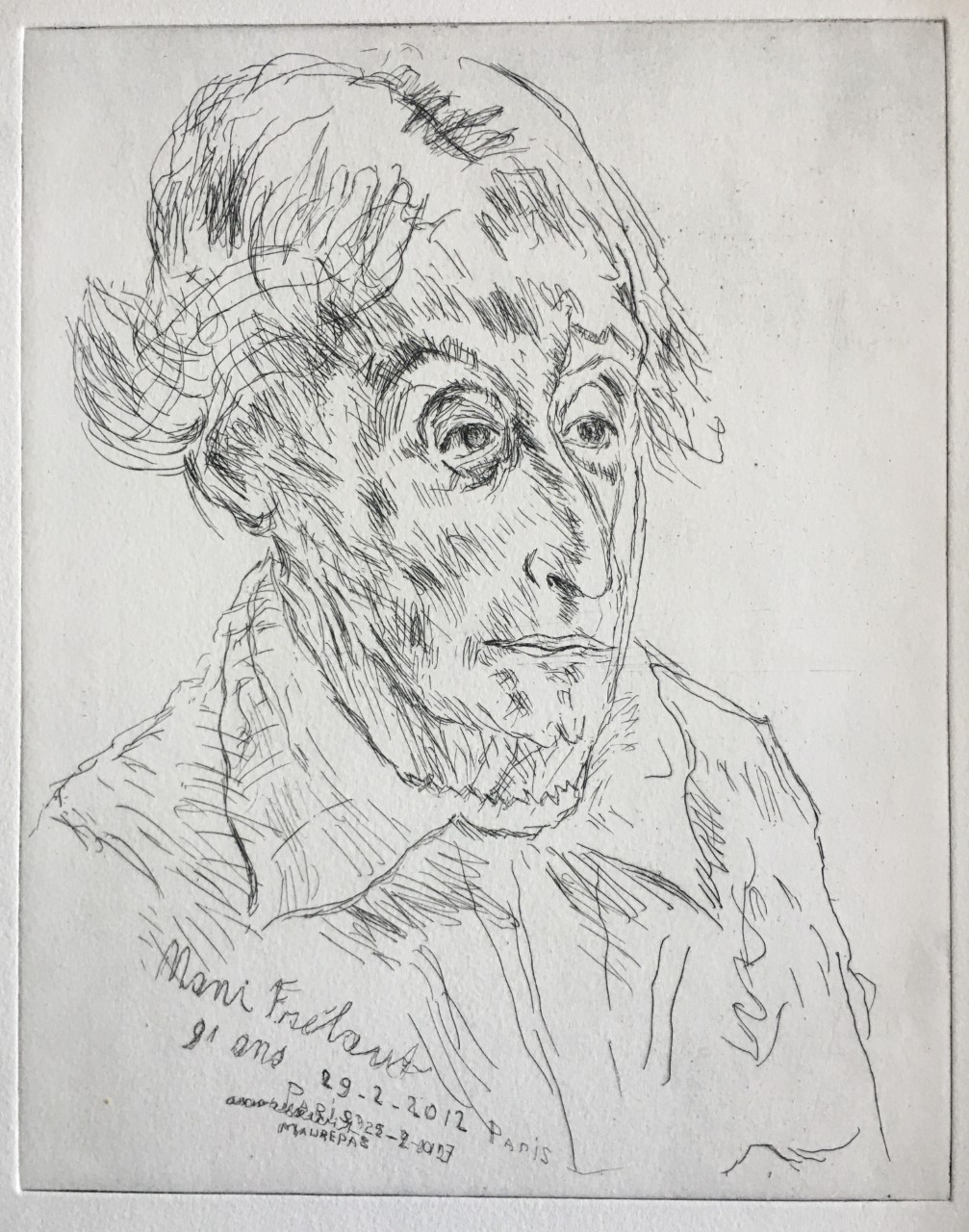 Nani Frelaut 91 jaar 2012/2017 - etching 29x24 cm