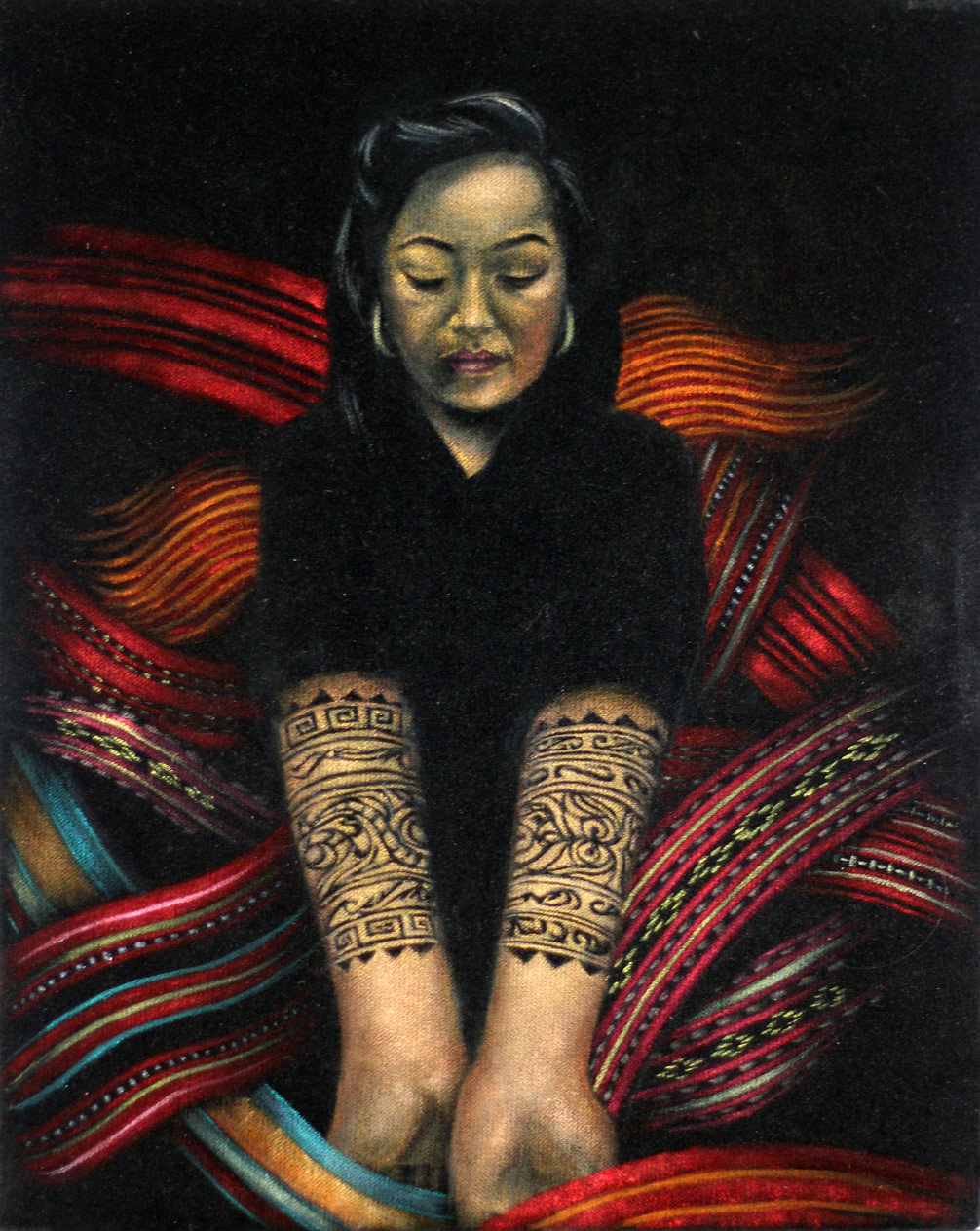 Wave, 8"x10" Oil on Velvet