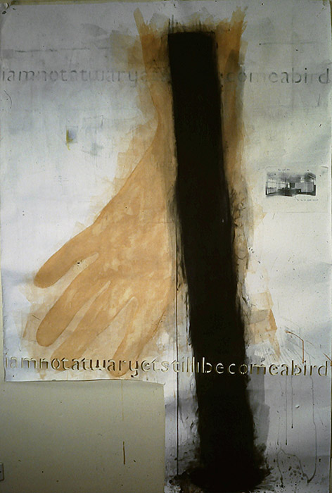 drawing, mixed media, size approx 180cm high