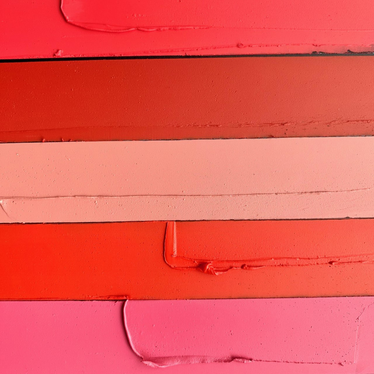 KMA stylist Rachel Haas designs set for photograph of smeared creamy lipstick in many shades 