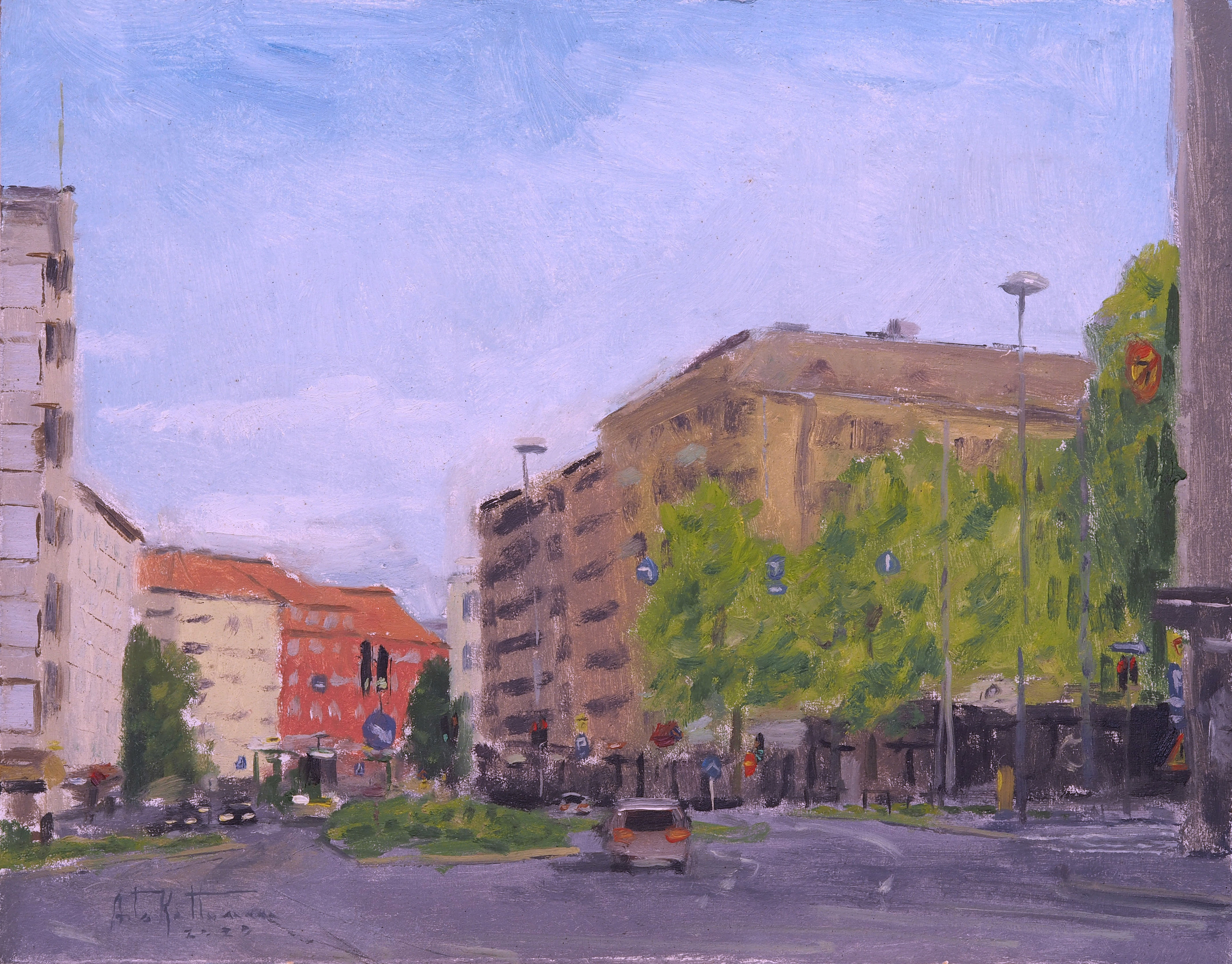 "Runeberginkatu", oil, 26x33cm, 2020