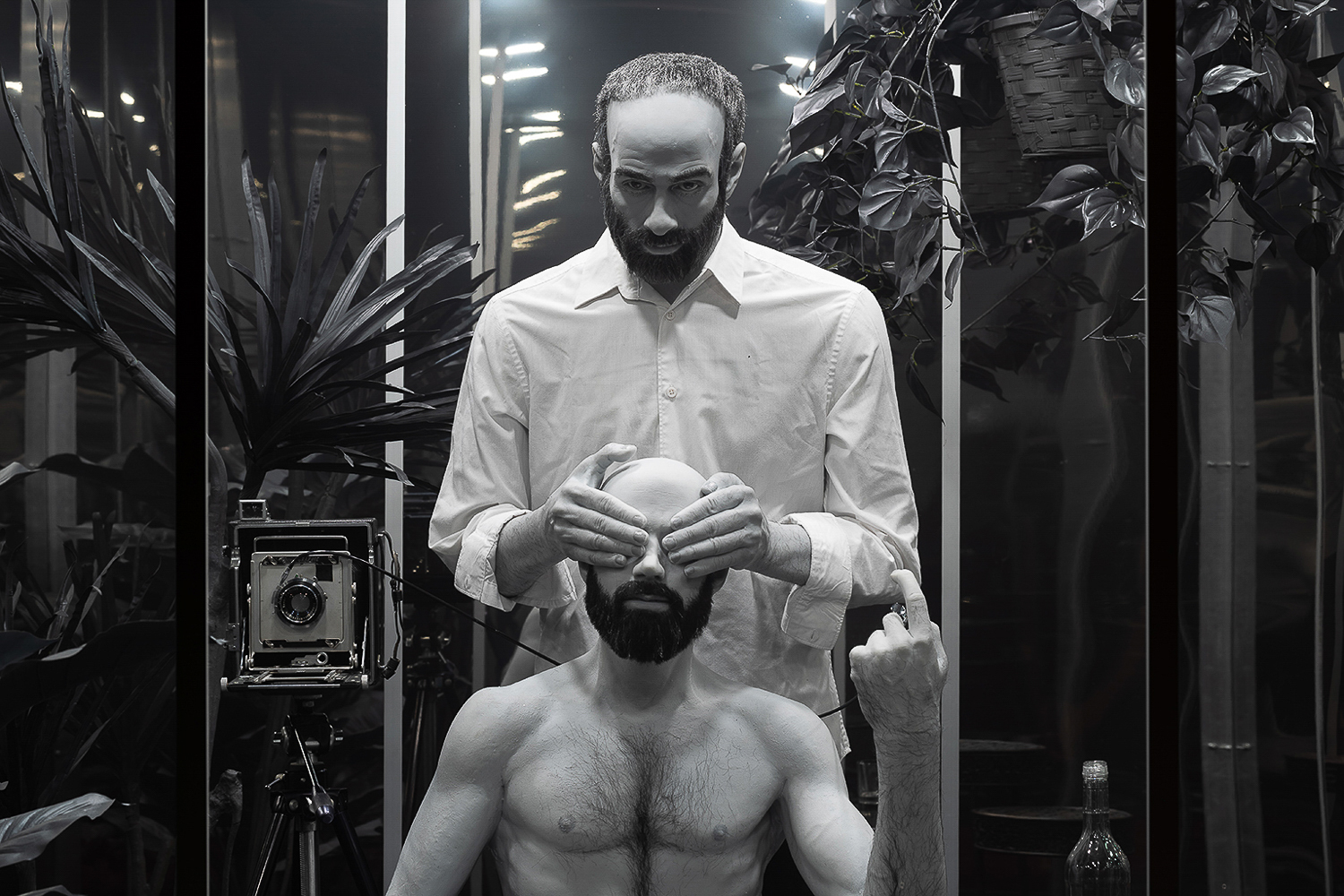 Chris Curreri, Self Portrait with Luis Jacob, Occurrence (MOMENTA 2023). Photo : Mike Patten