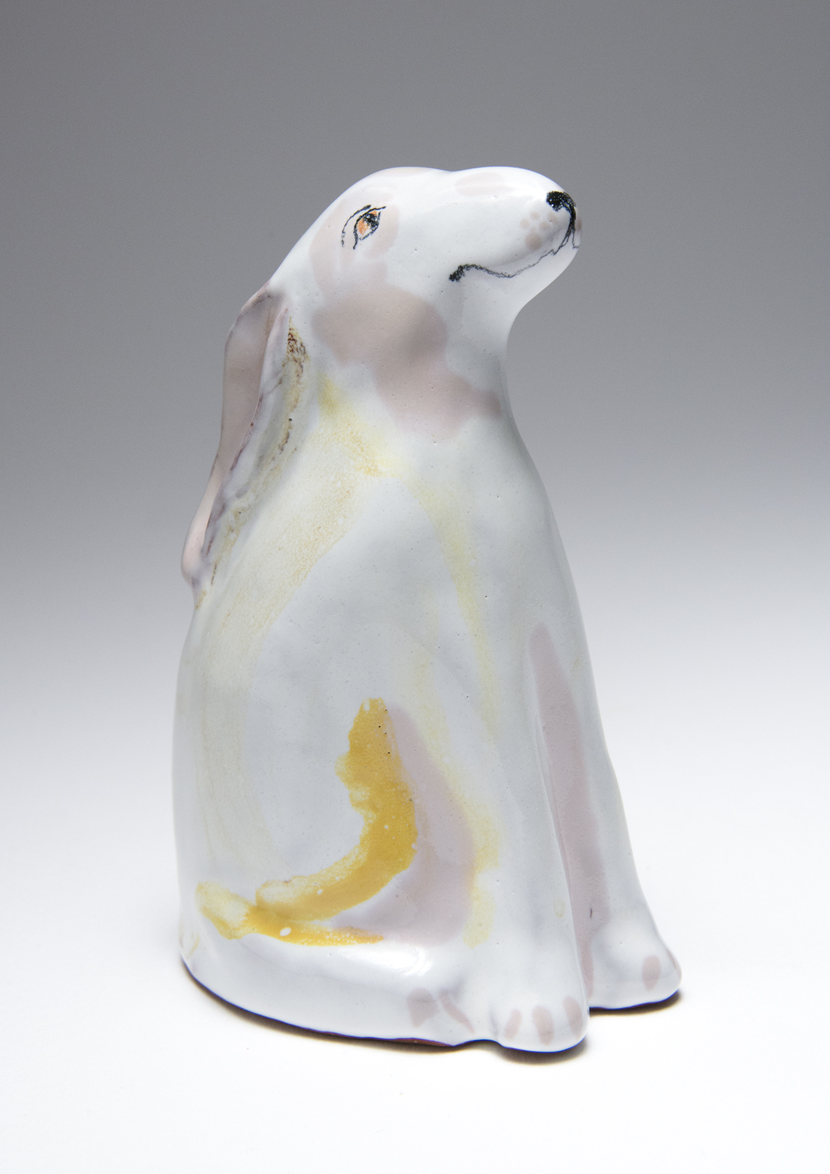 Sitting hare with yellow patch. SOLD