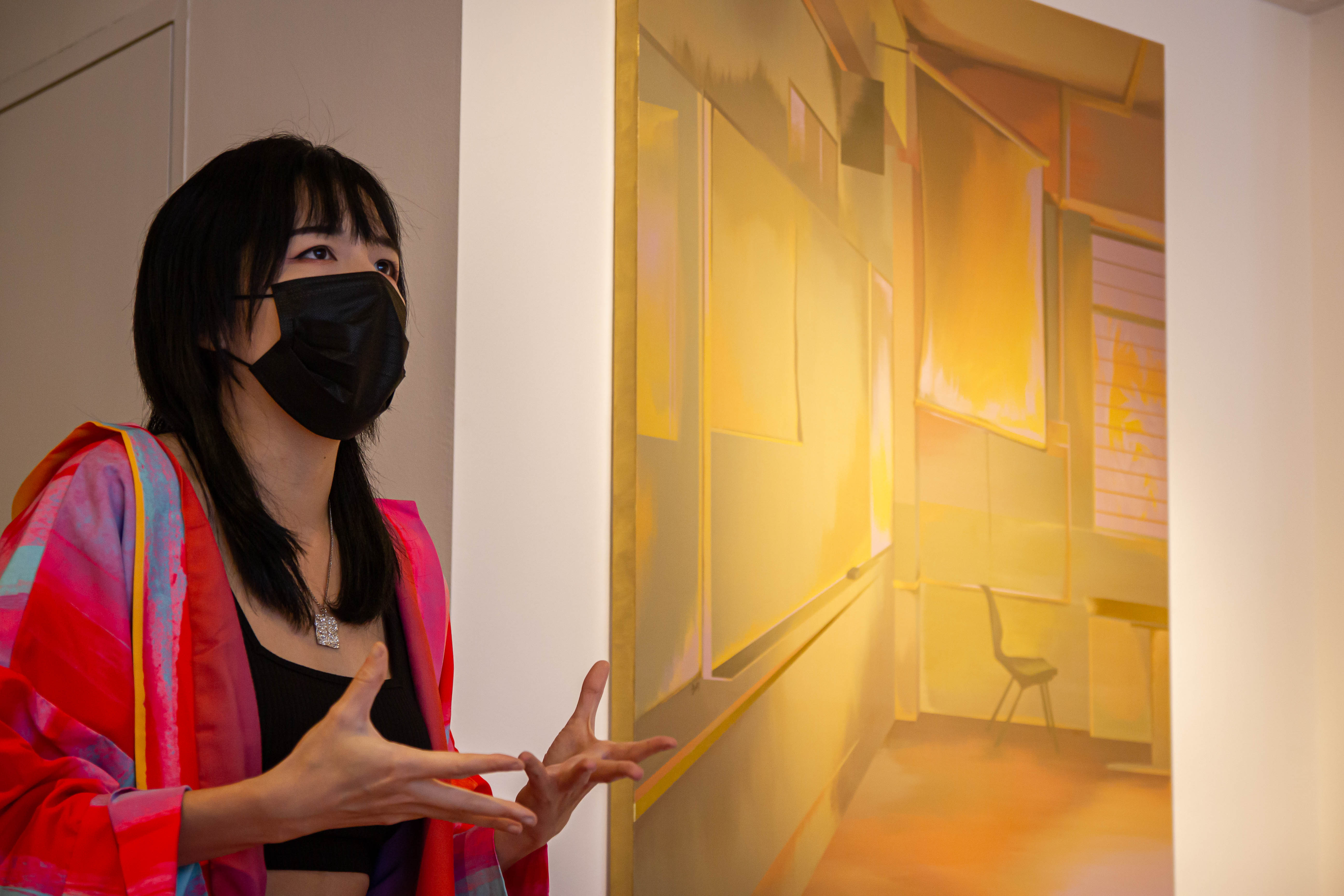 Artist Shen Jia Qi with their work '画来做么 - Purpose before process'