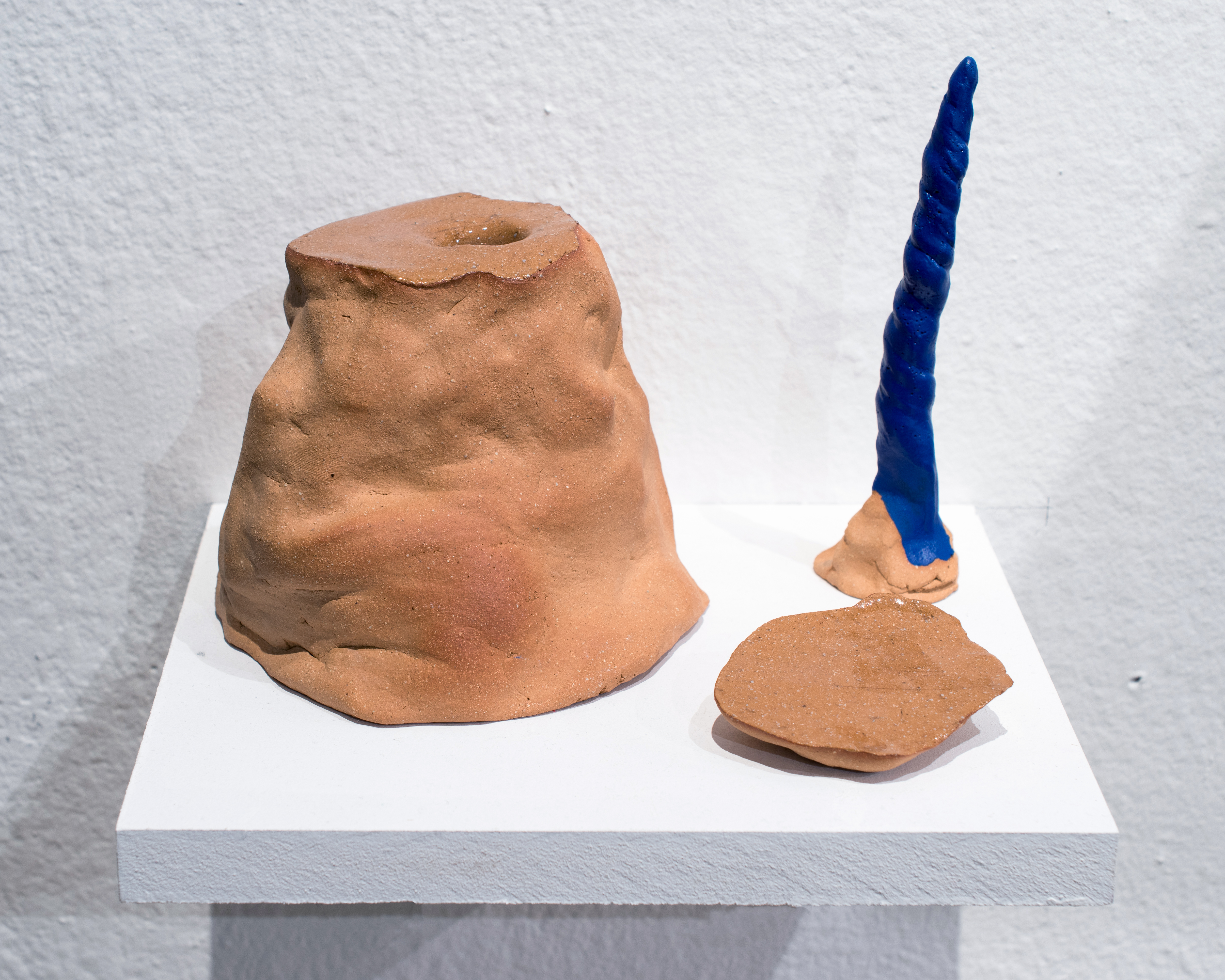three piece landscape (throat); fired clay and glaze; 2018  