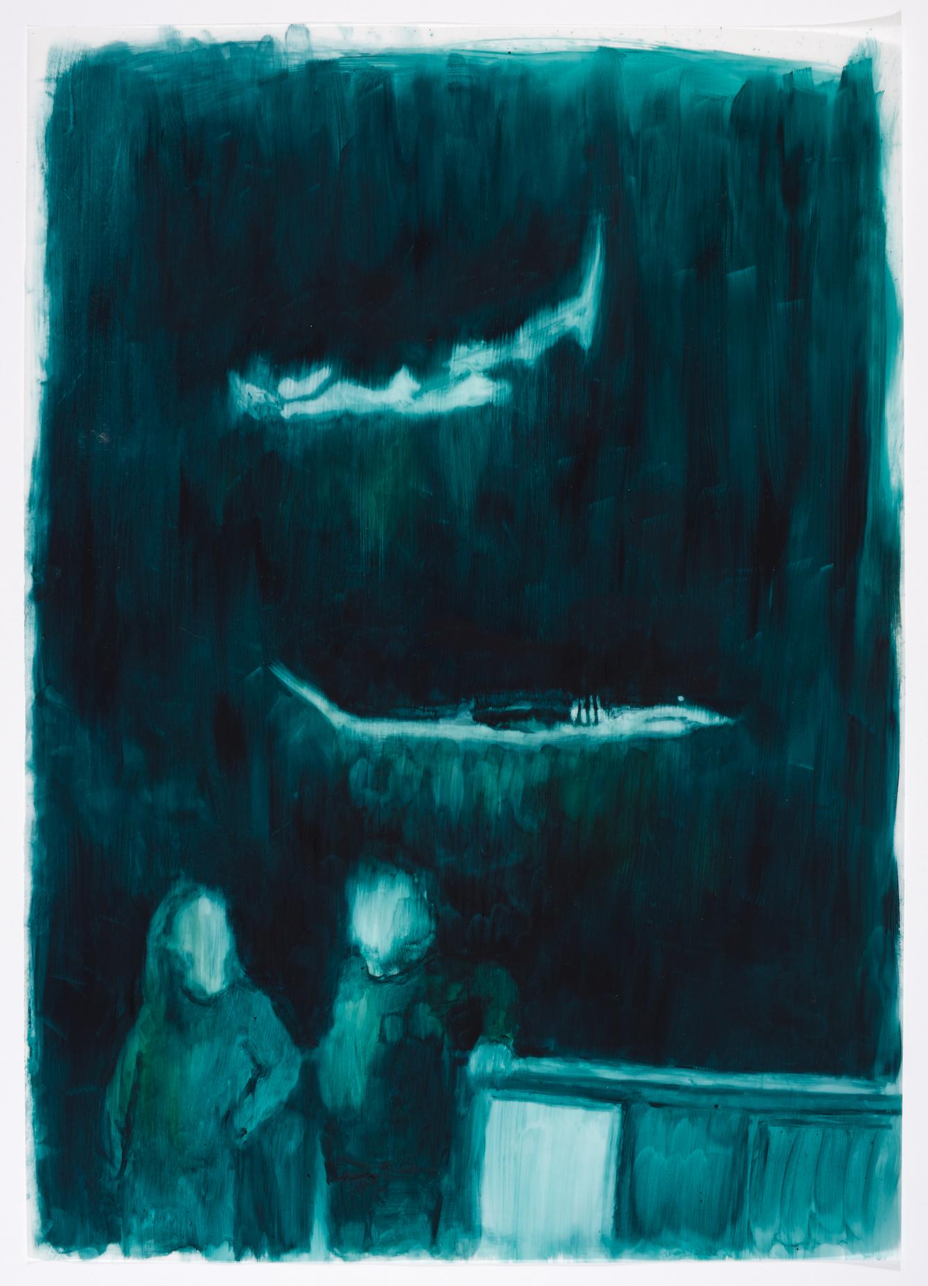 Trace XX, 2015. Oil on tracing paper, 30 x 42 cm
