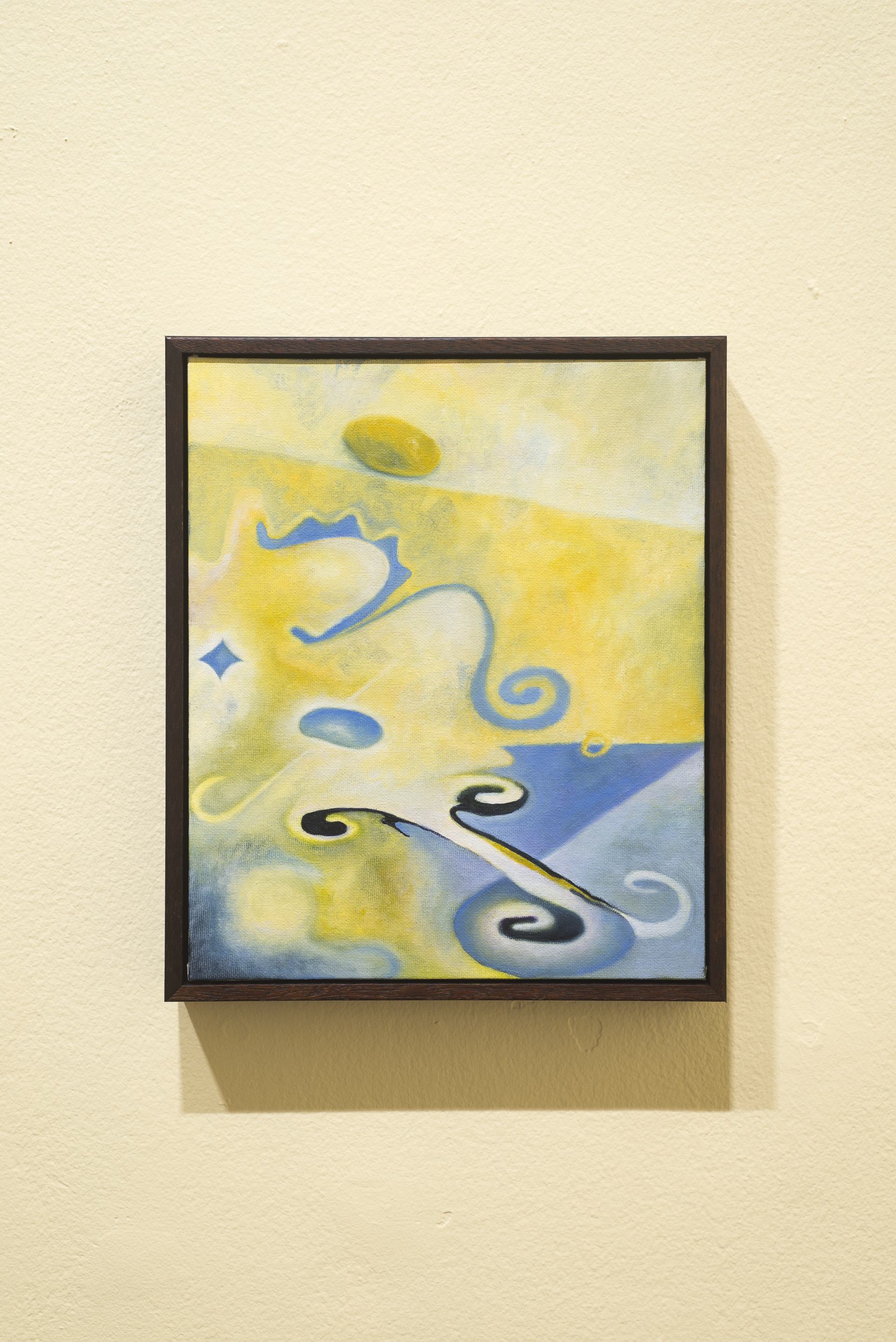 February (rock of hair), oil on canvas board, 32 x 27 cm, 2021