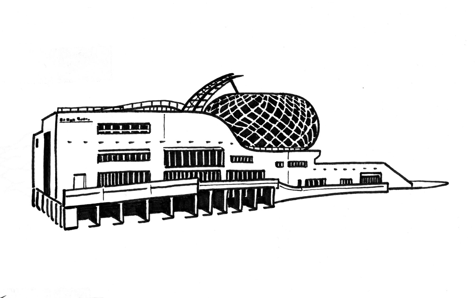 La Seine Musicale - Ink on paper 18x11 cm