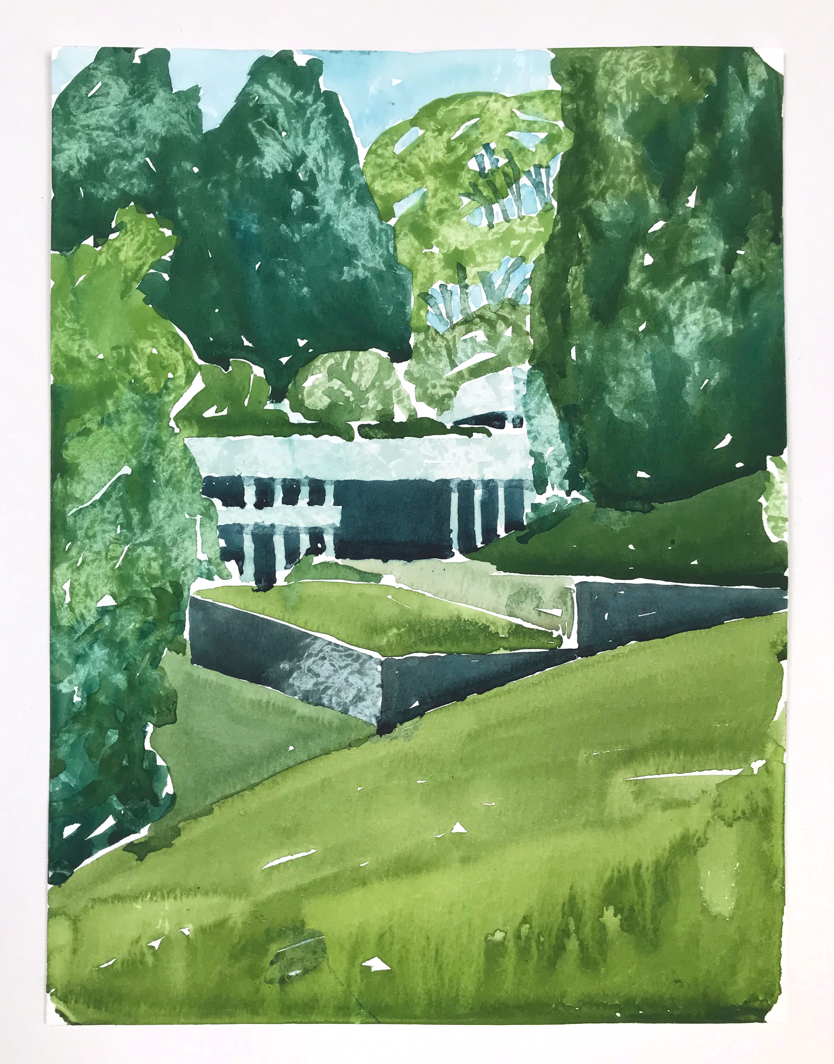 "REV 02" gouache on paper, 12 x 9 in., 2019