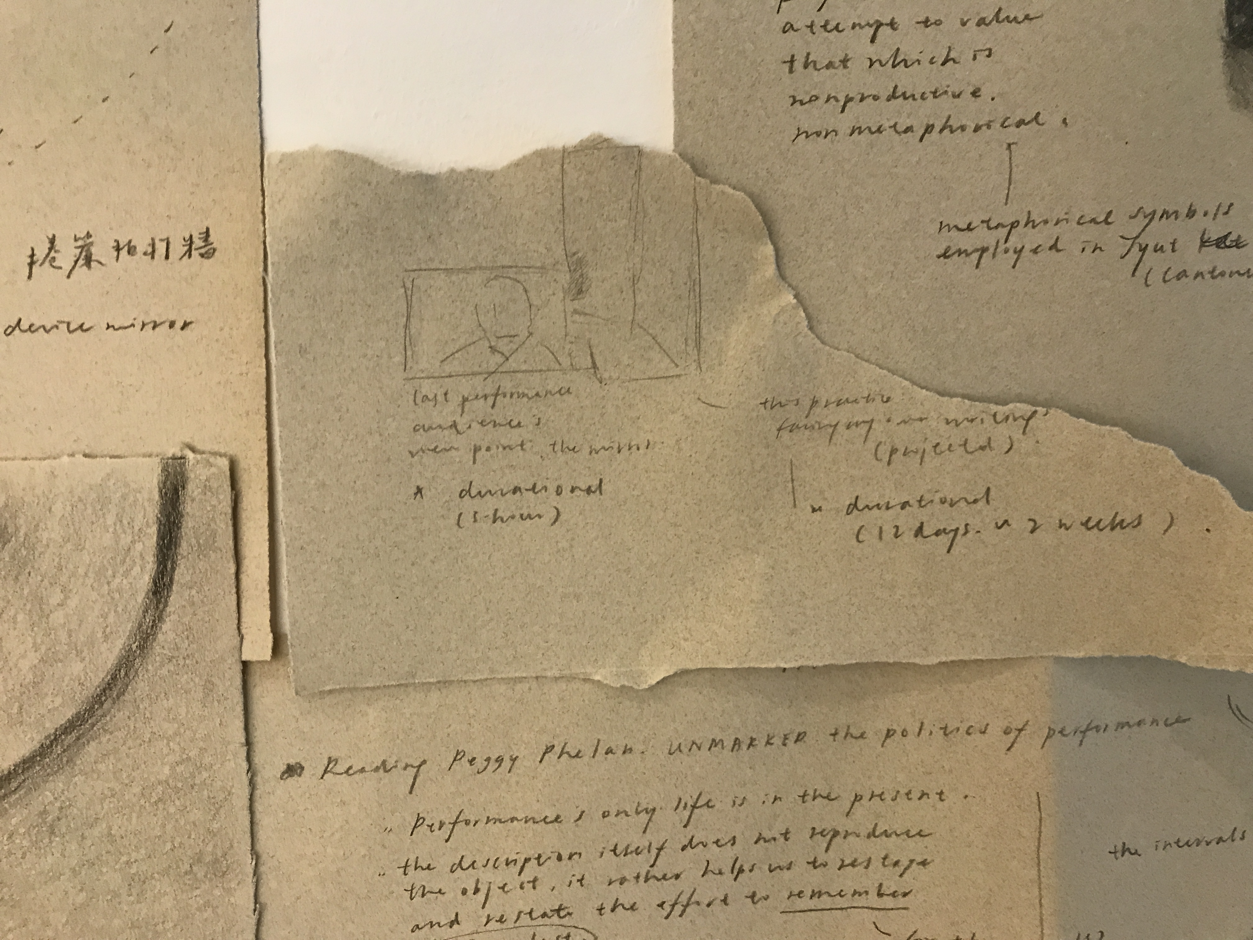 Rose Li, Reflections, On-site writing (partial), 2021.