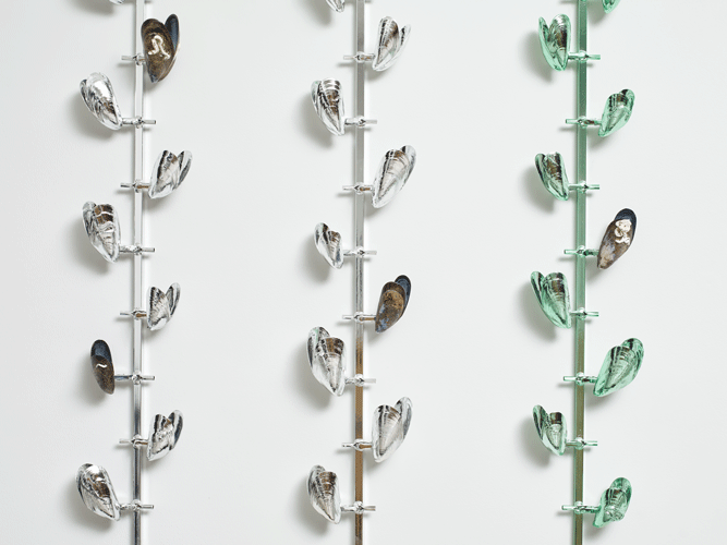Alice Channer Linear Bivalves 2018 (detail) Photo: Stephen White
