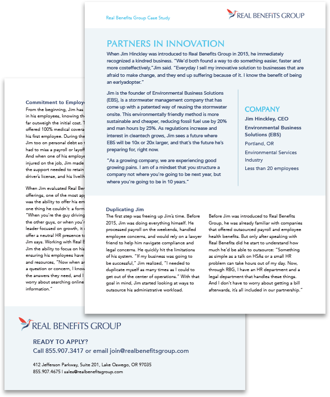 Sell Sheet and Case Study