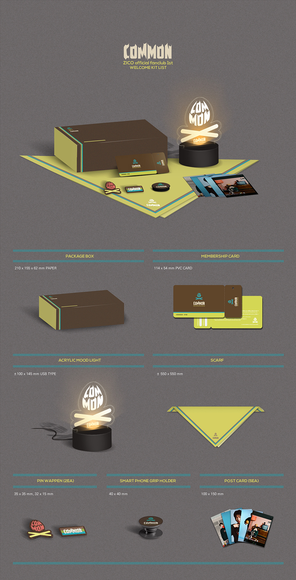 ZICO 1st Official Fanclub 'COMMON' Member Kit - Rehugme Designlab