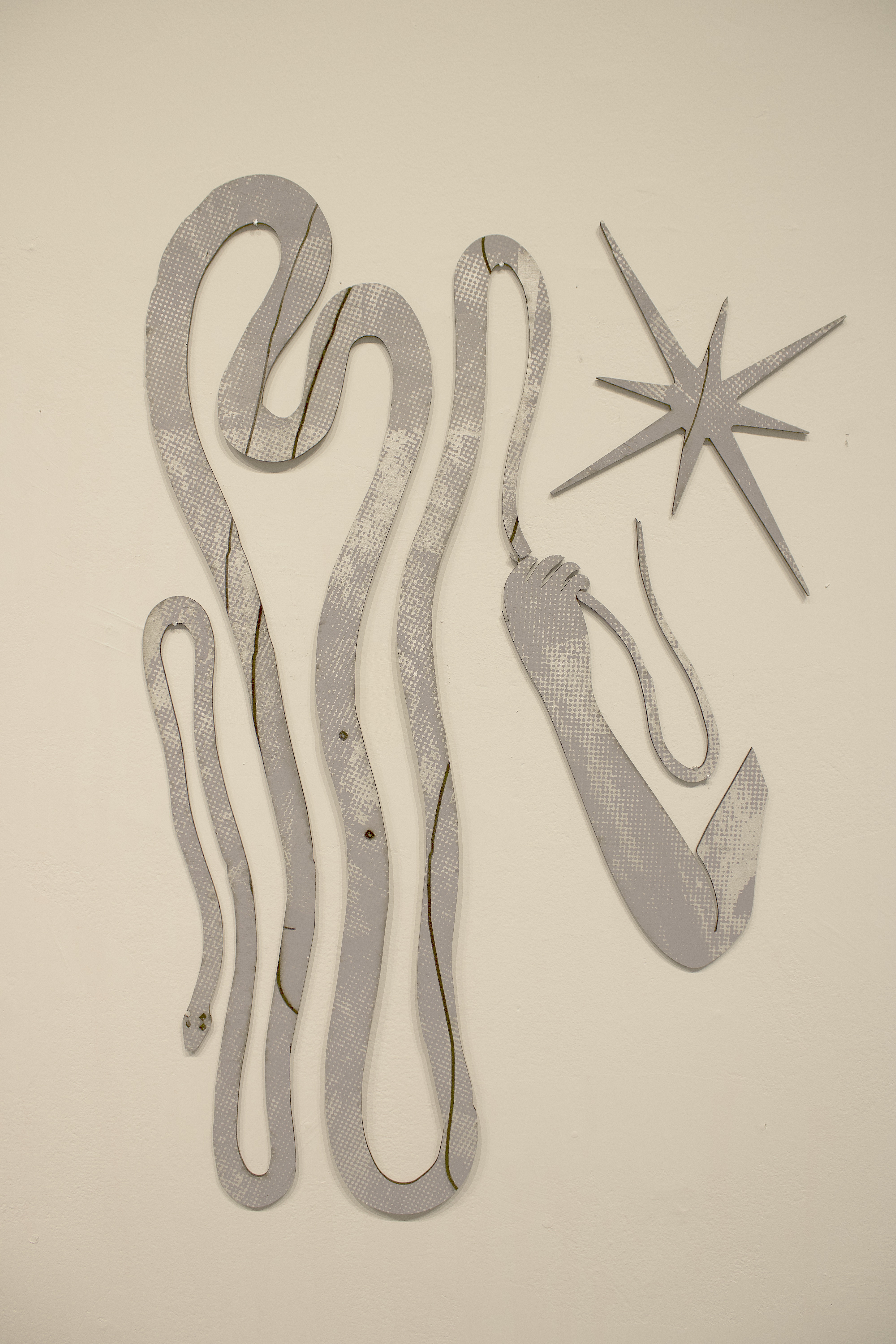 Vessel 3, 2024, Acrylic and screen print on wood, 120 x 90 cm (approx)