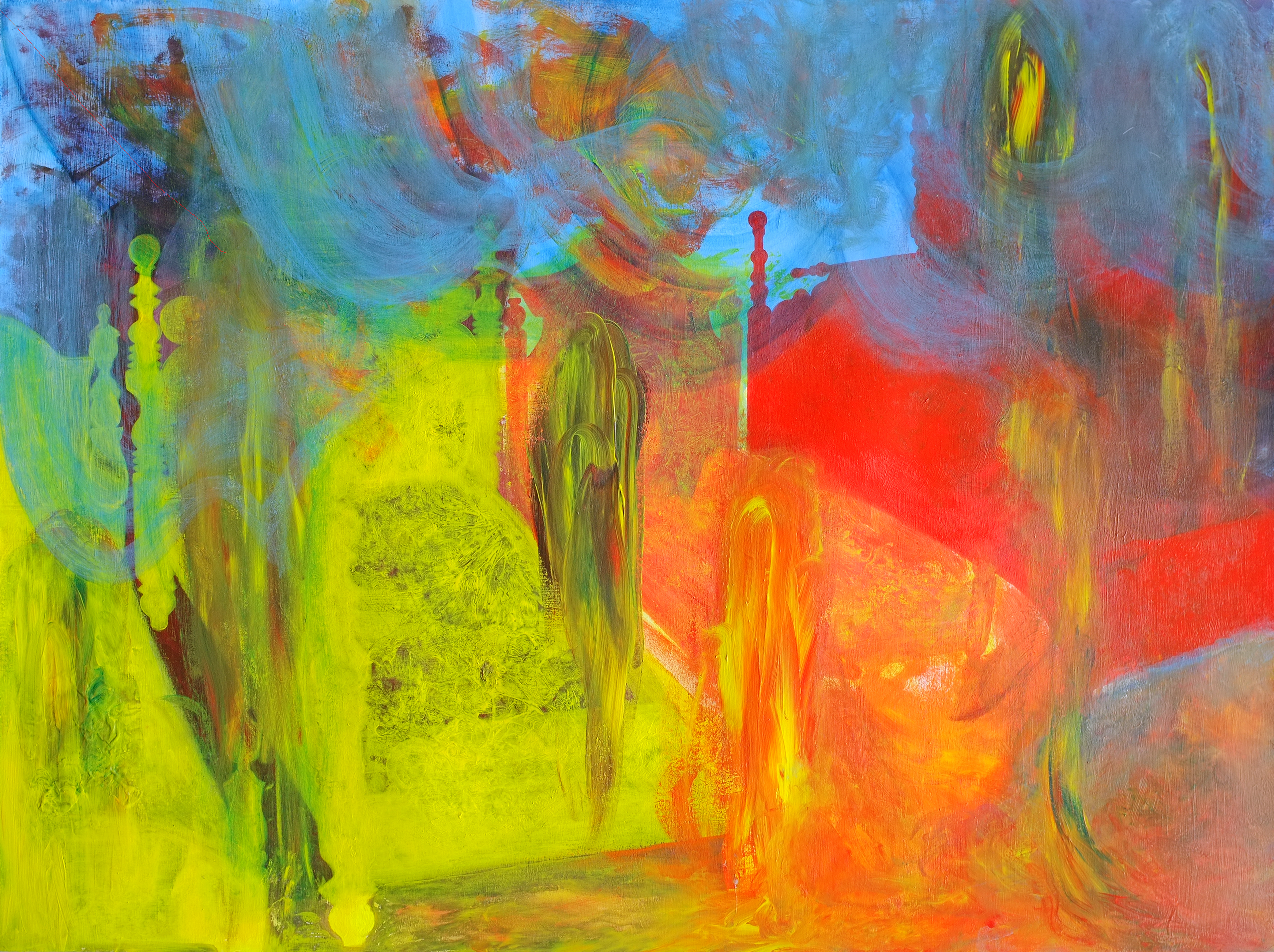 Bonfire for your tornado. Acrylic on Paper. 118*84 cm. 2015.
