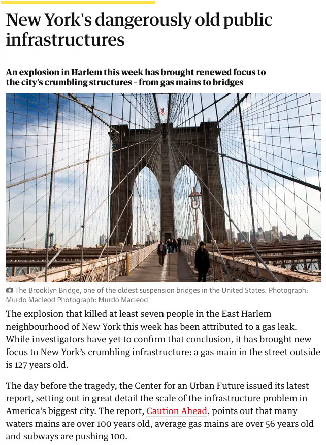 New York's dangerously old public infrastructures