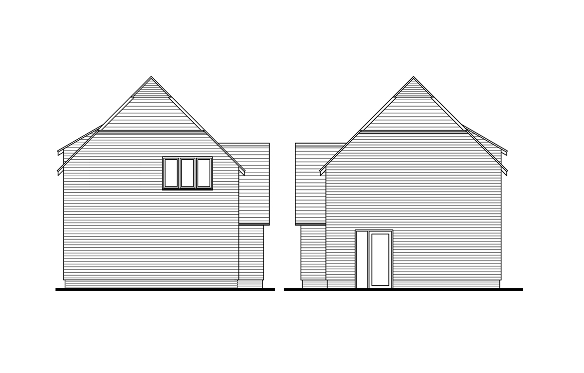 barn two, side elevations