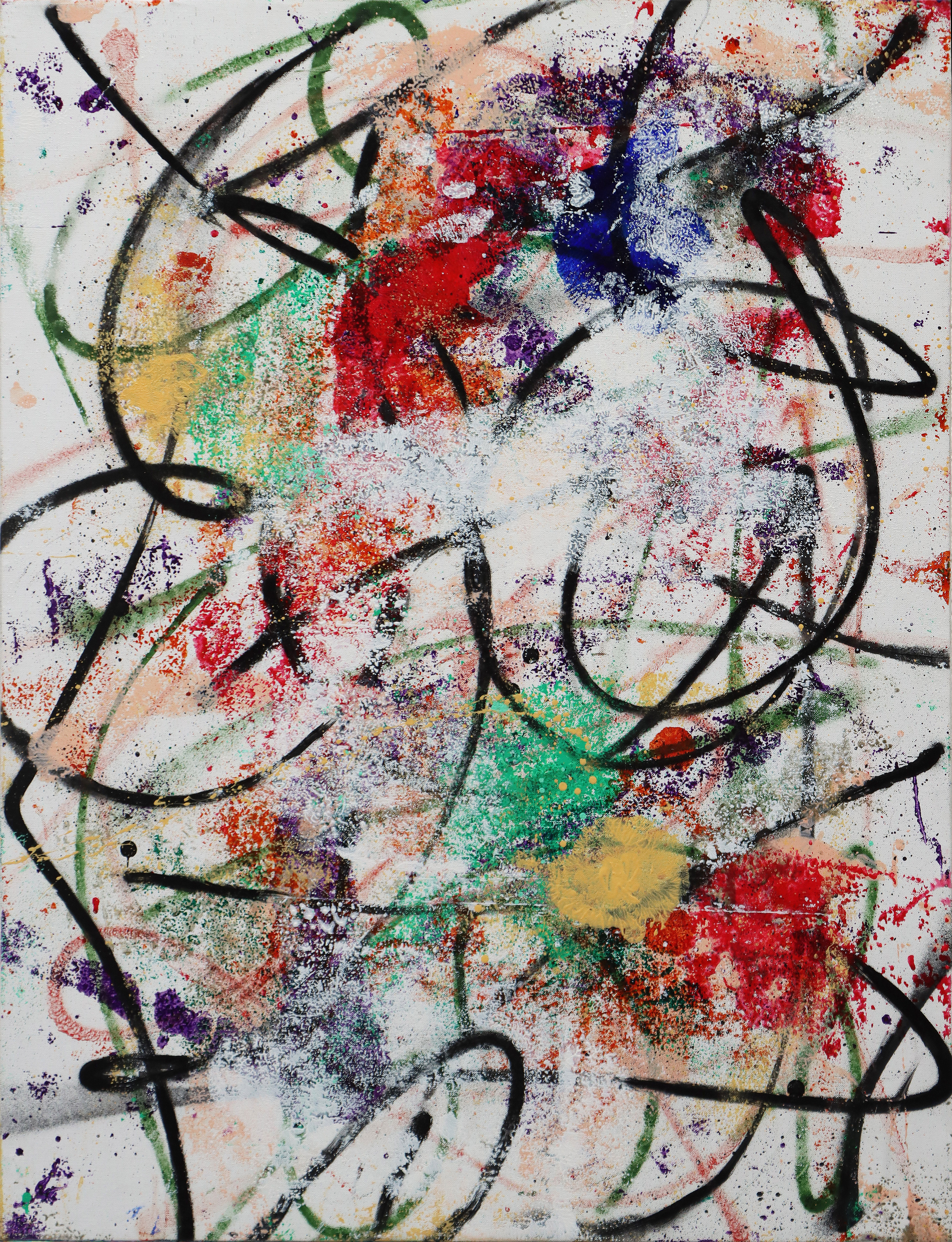 Galaxia #7, 2024. Oil and acrylic spray paint on canvas. 81x60 cm