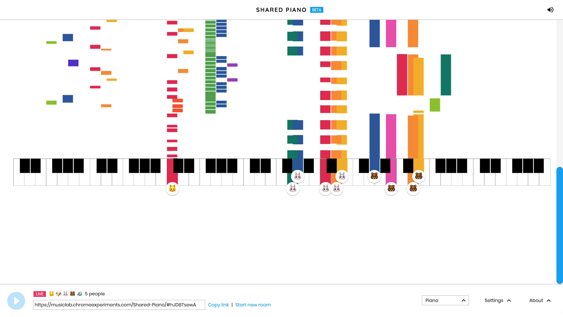 Shared Piano by Google Creative Lab - Experiments with Google