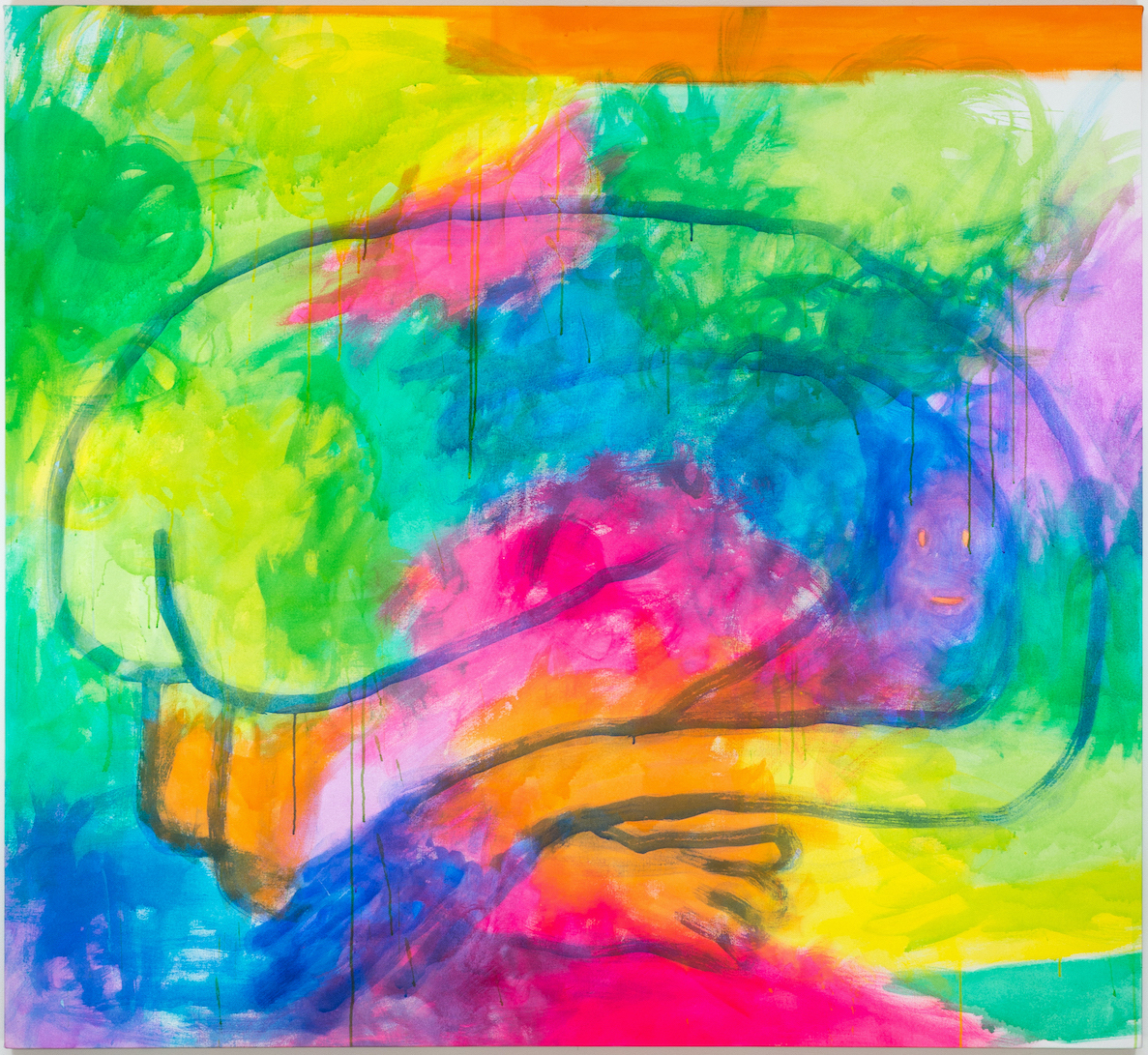 circumstances, 2023, Flashe and acrylic on canvas, 68 x 72 in.