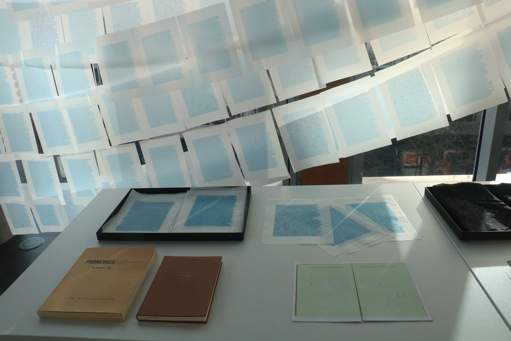 Facsimiles. Exhibition 'In Correspondence with a living archive of indigenous languages' Royal College of Art, Media Works, White City Place, 2020