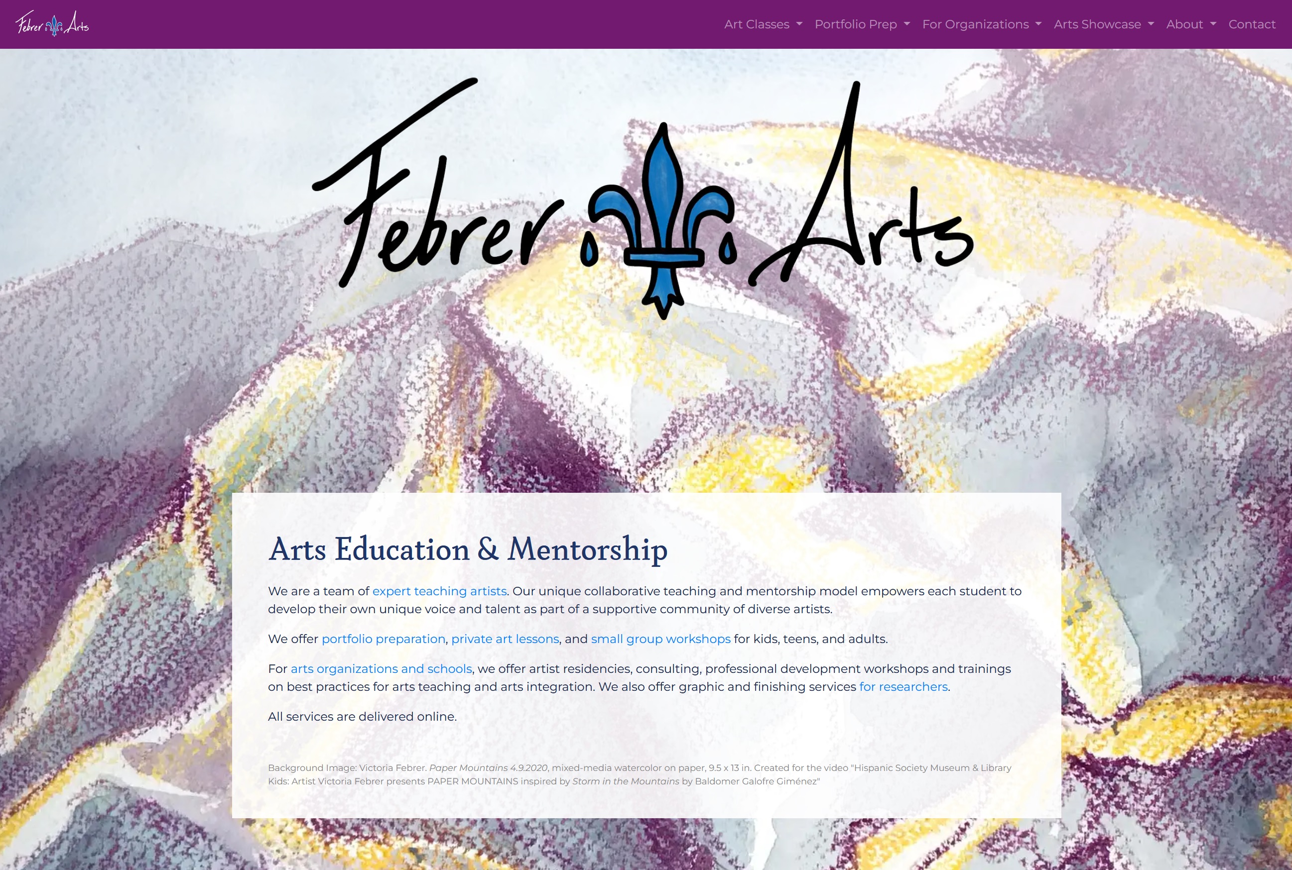 The new landing page, with both a menu bar and hyperlinks to ease each user type in finding what they needed