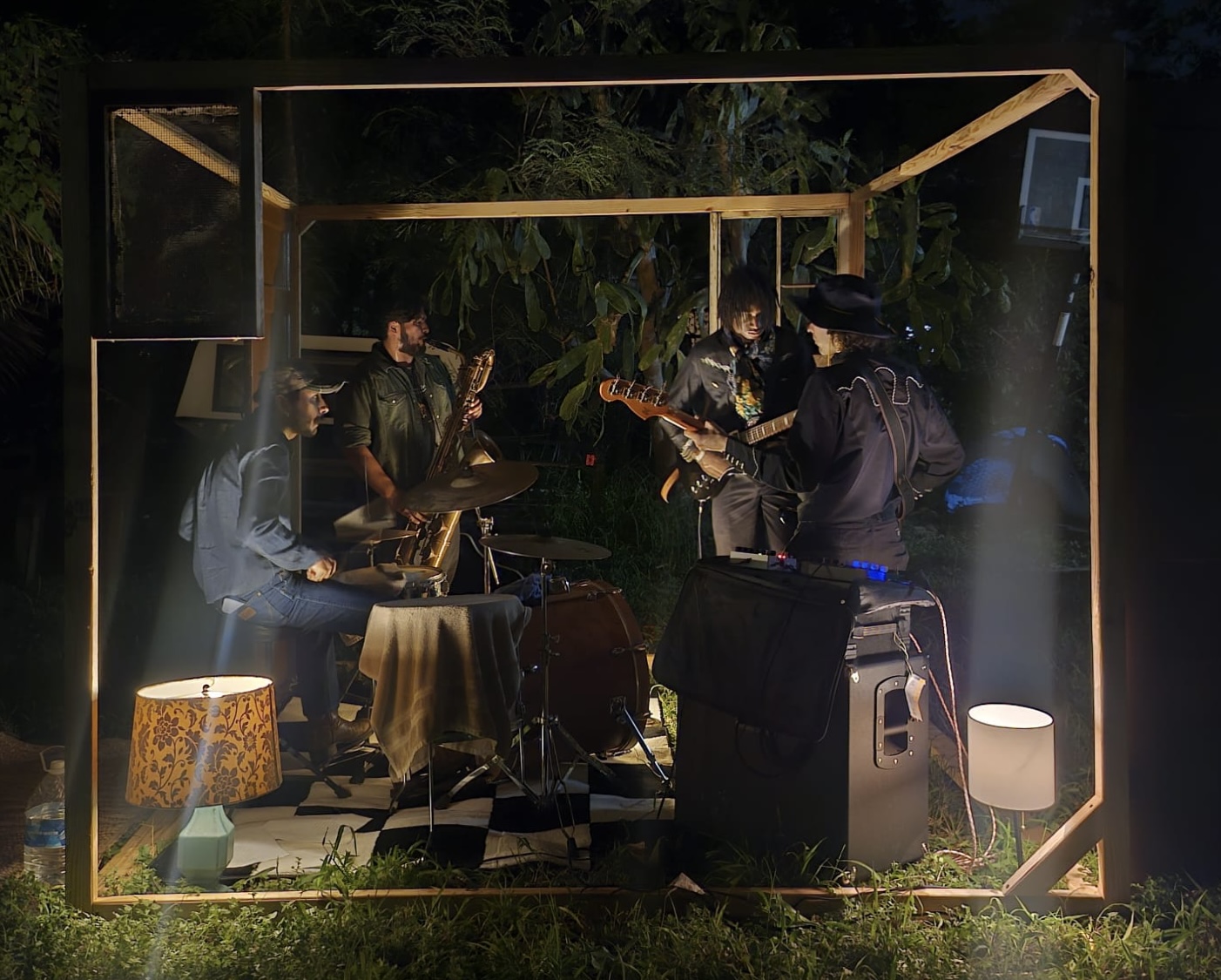 Brownsville, Texas, Skill Exchange: In collaboration with Jesus Trevino, John Manases Hernandez, Josue Uayla, and the residents of Brownsville, Texas. Activating this space with a music performance and a reading involving unified speech in French, English, and Spanish.