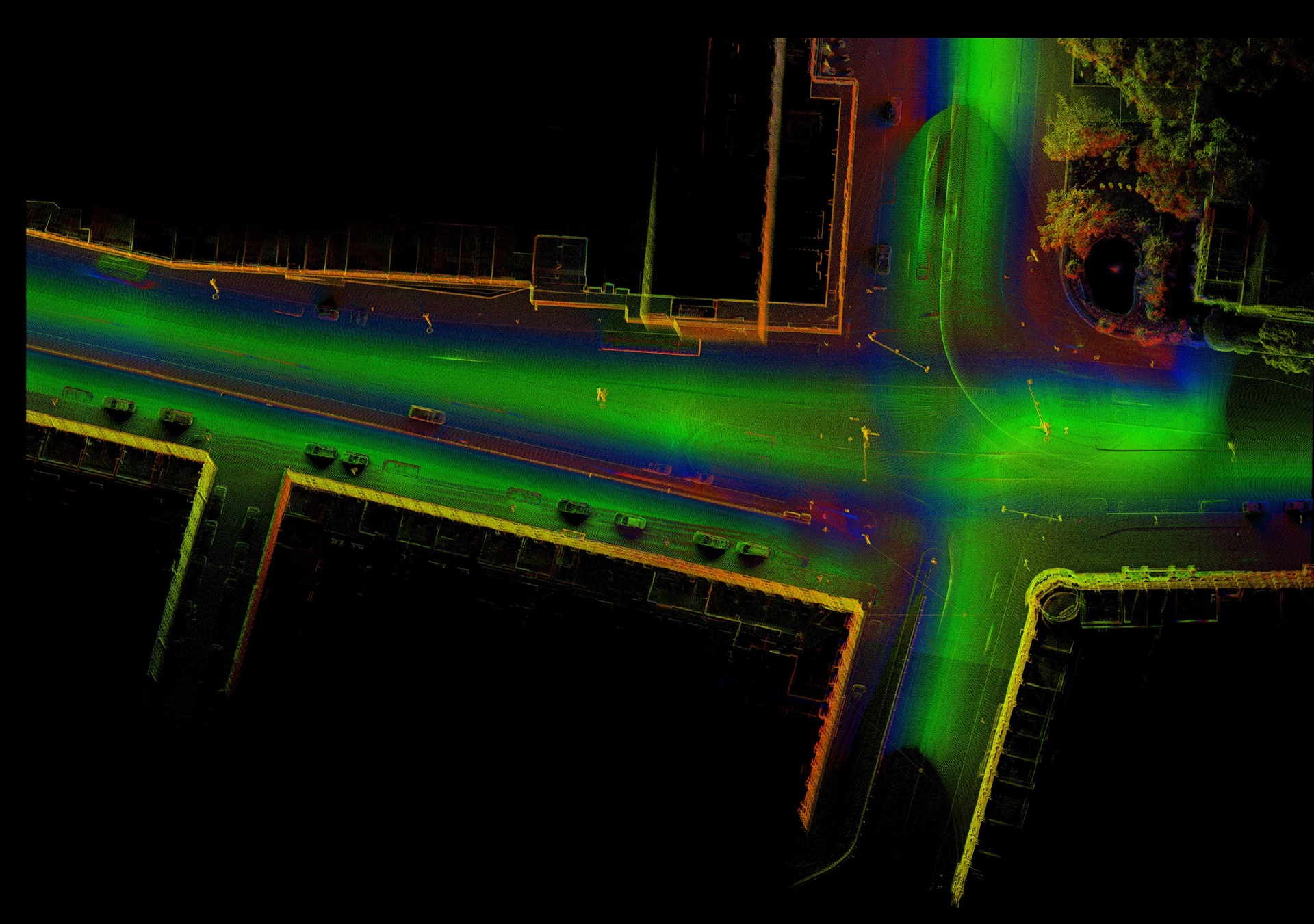 Intensity on site, Point cloud