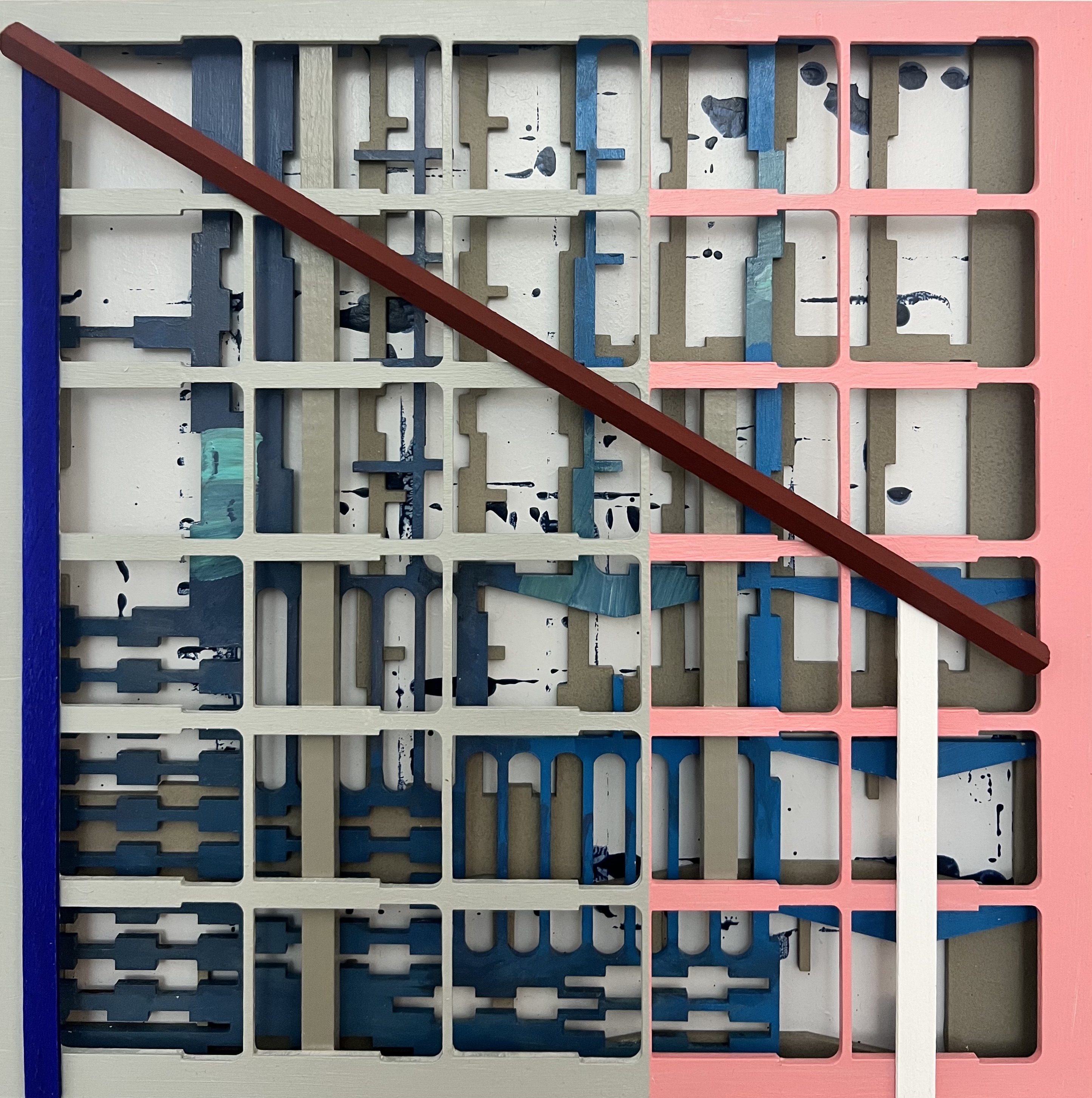 "Structura Game Box  III" 2023 Mixed Media on MDF 30x30x5 cm