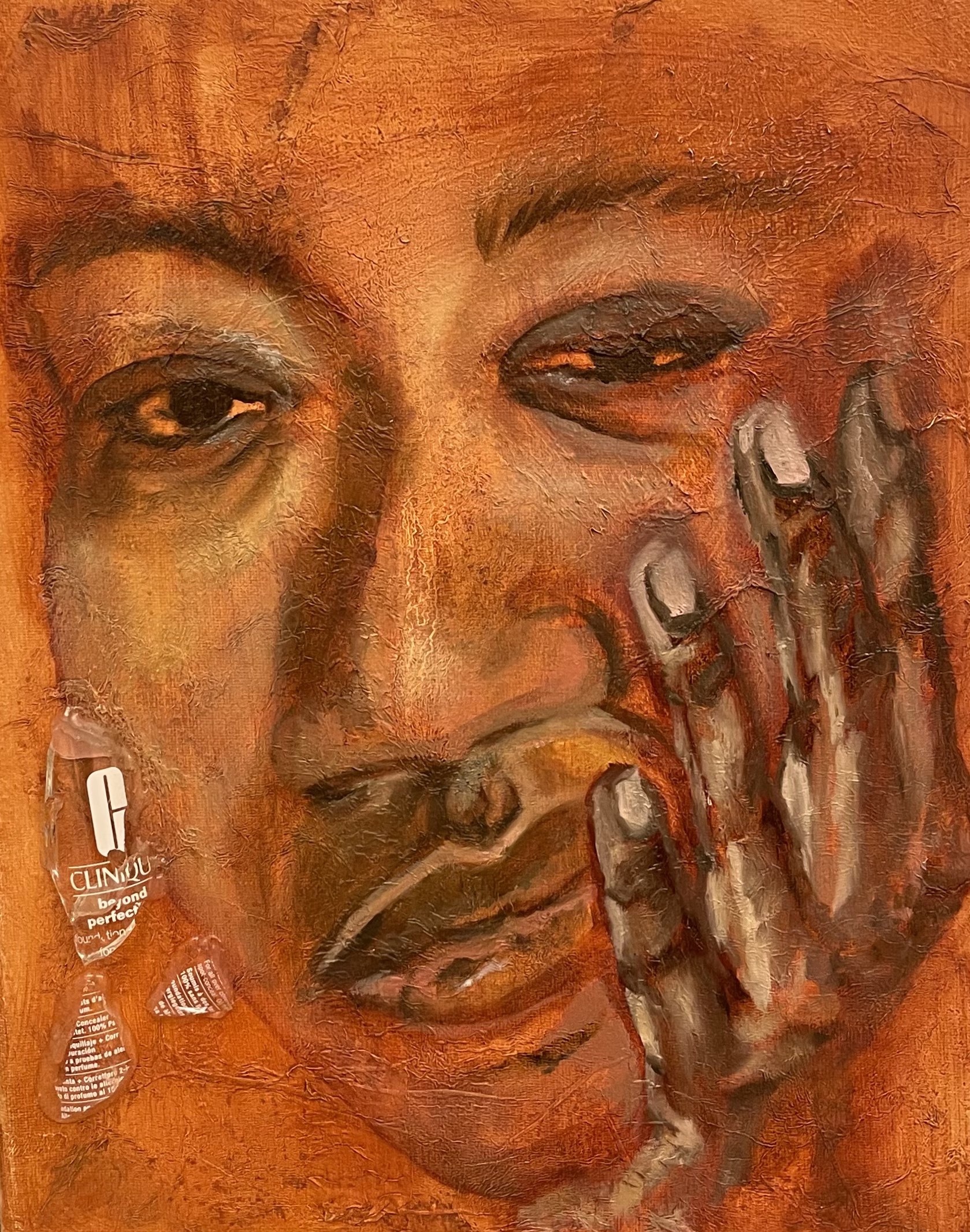 beyond perfection, 2022 oil and paper mâche on canvas