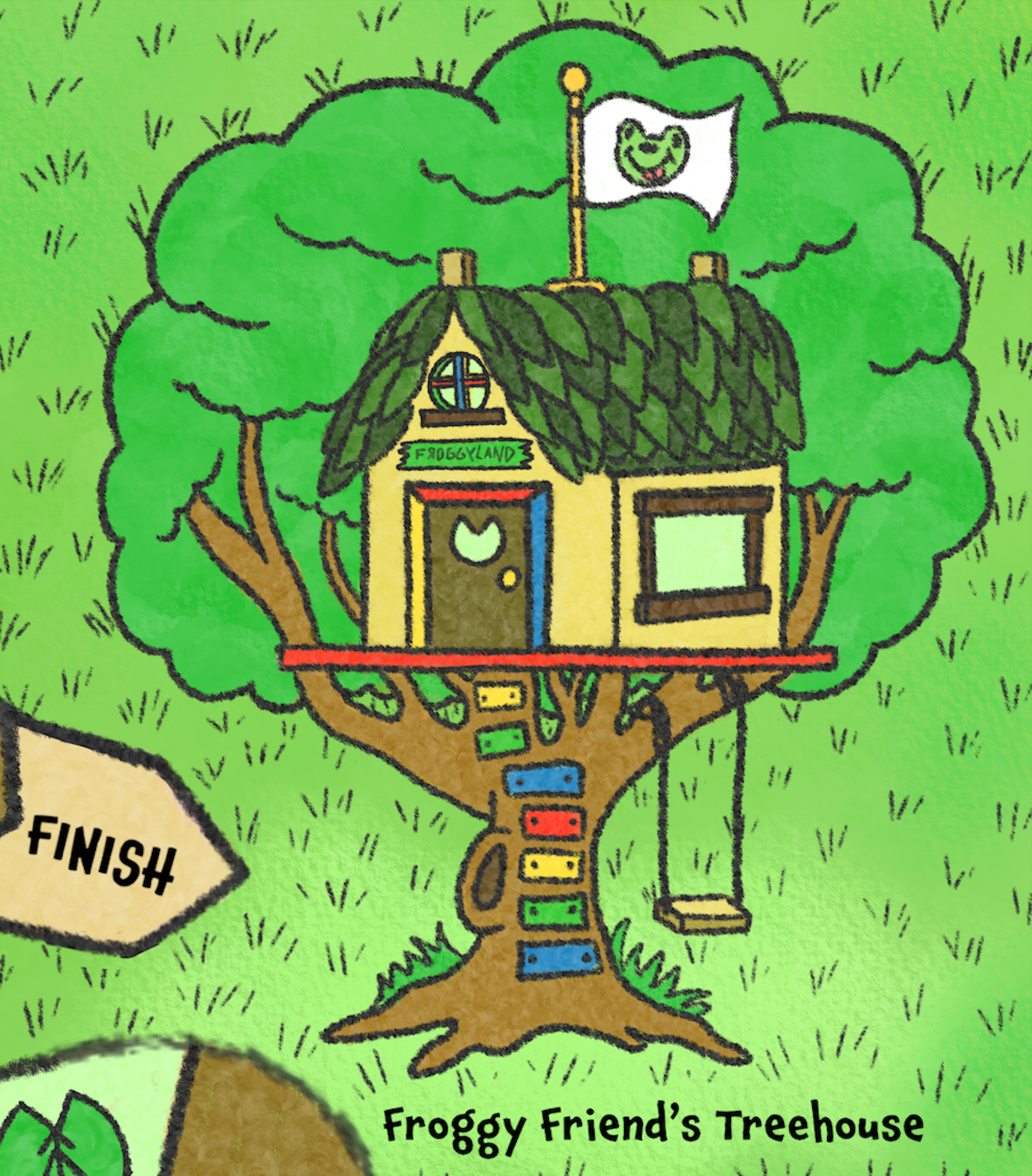 location closeup of Froggy Friends&rsquo; Treehouse on Adventure to Froggyland Game Board2023