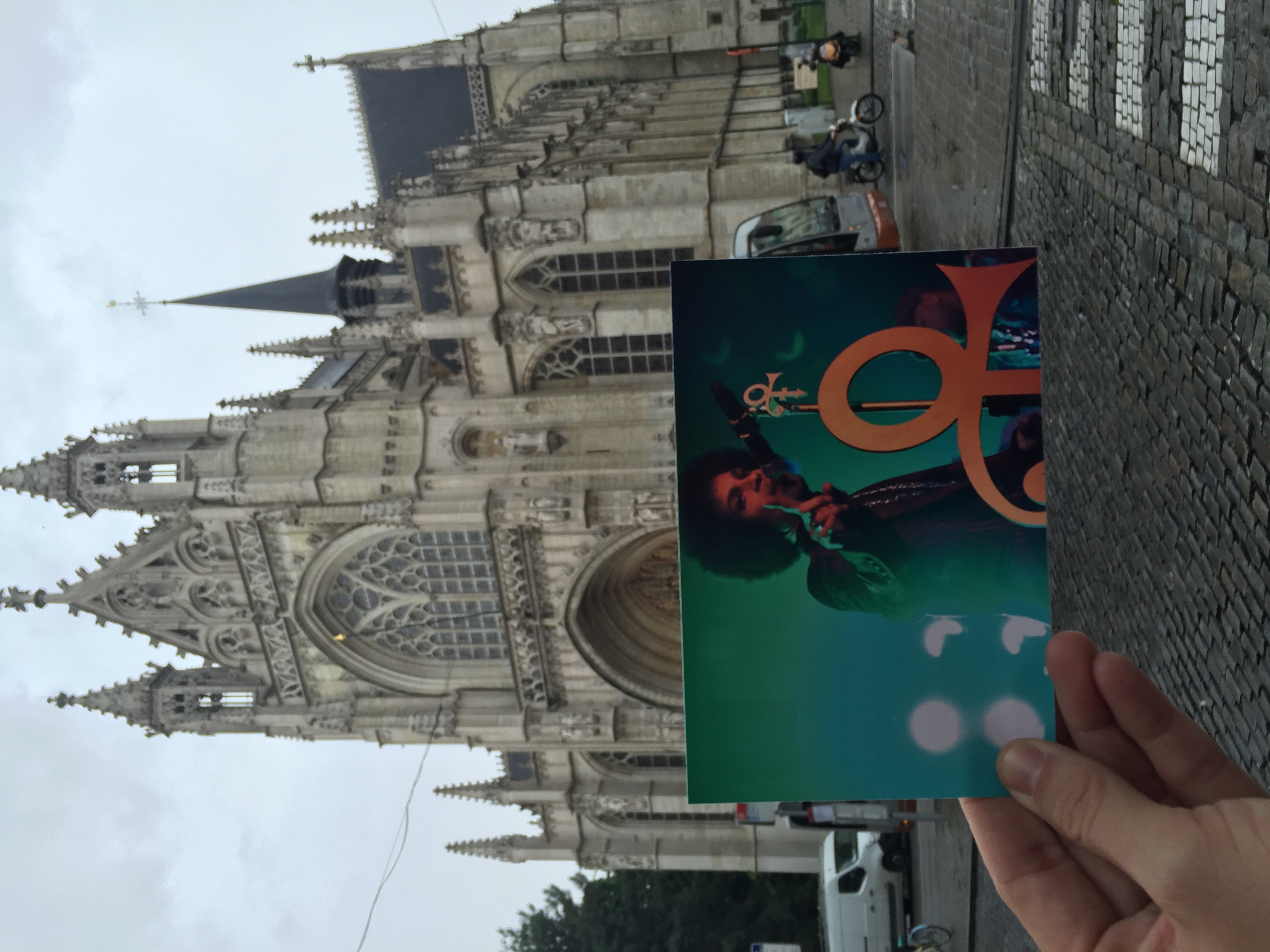 Here's Kenneth's card at the Englise Notre-Dame au Sablon in Brussels